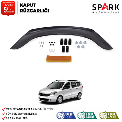 Dacia Lodgy 2013- Yılı ve Sonrası Uyumlu Kaput Rüzgarlığı 4mm