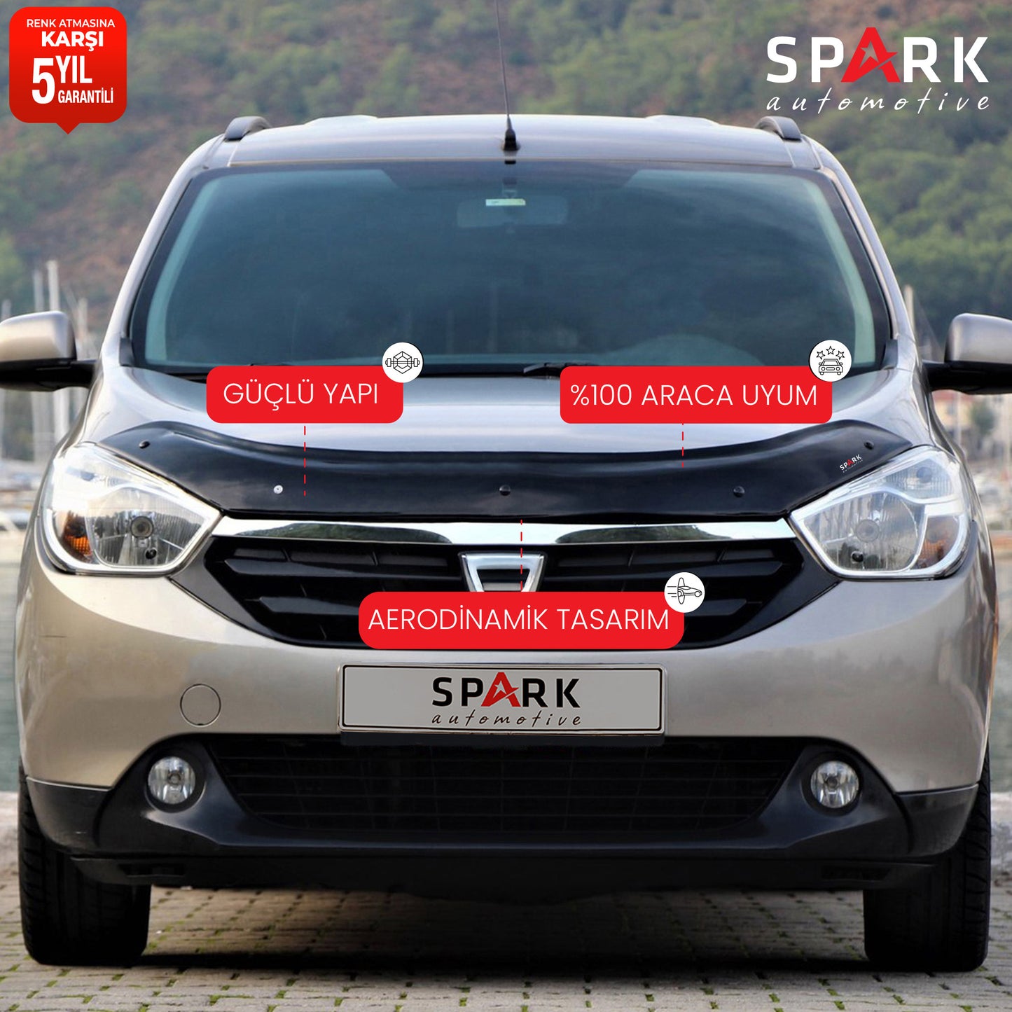 Dacia Lodgy 2013- Yılı ve Sonrası Uyumlu Kaput Rüzgarlığı 4mm