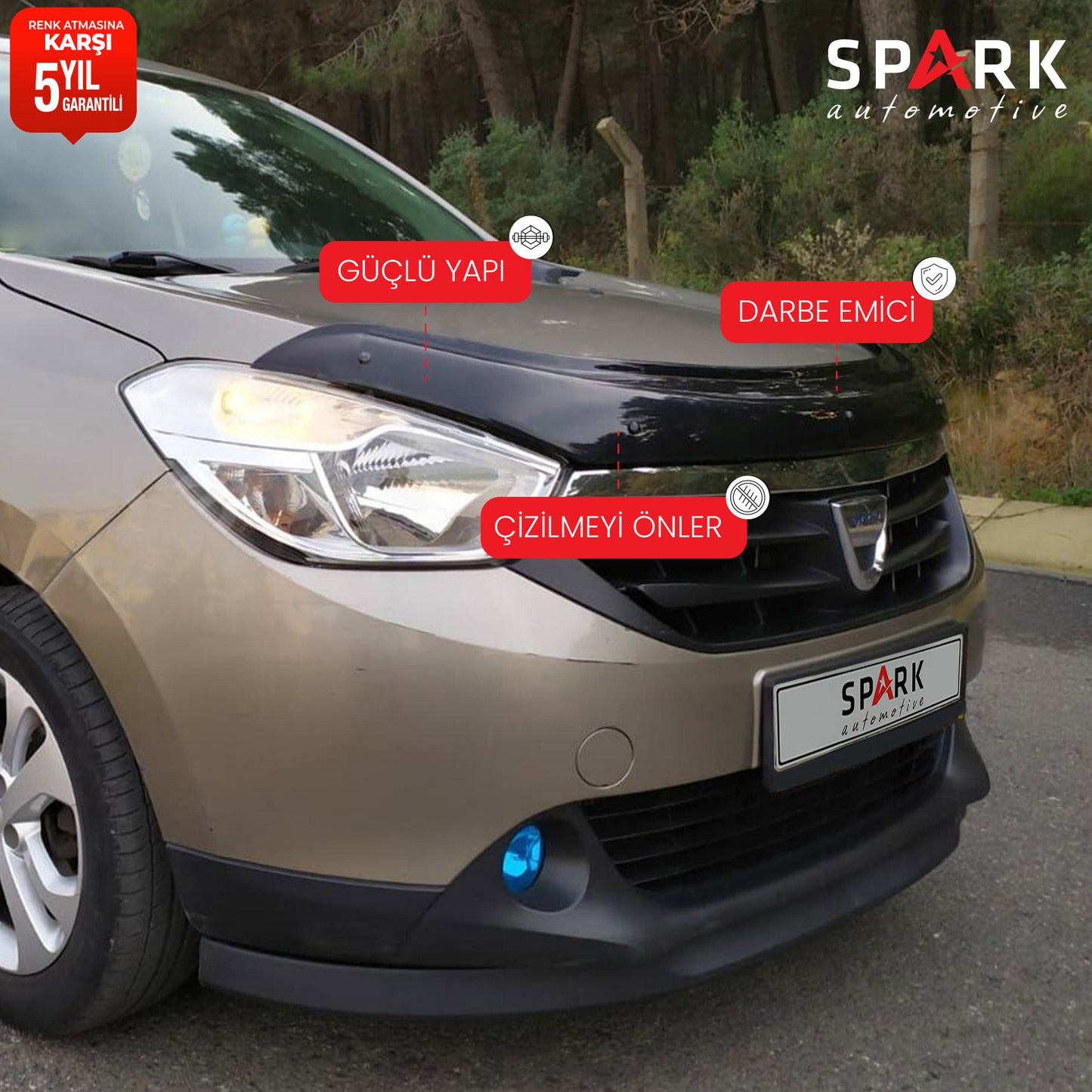 Dacia Lodgy 2013- Yılı ve Sonrası Uyumlu Kaput Rüzgarlığı 4mm
