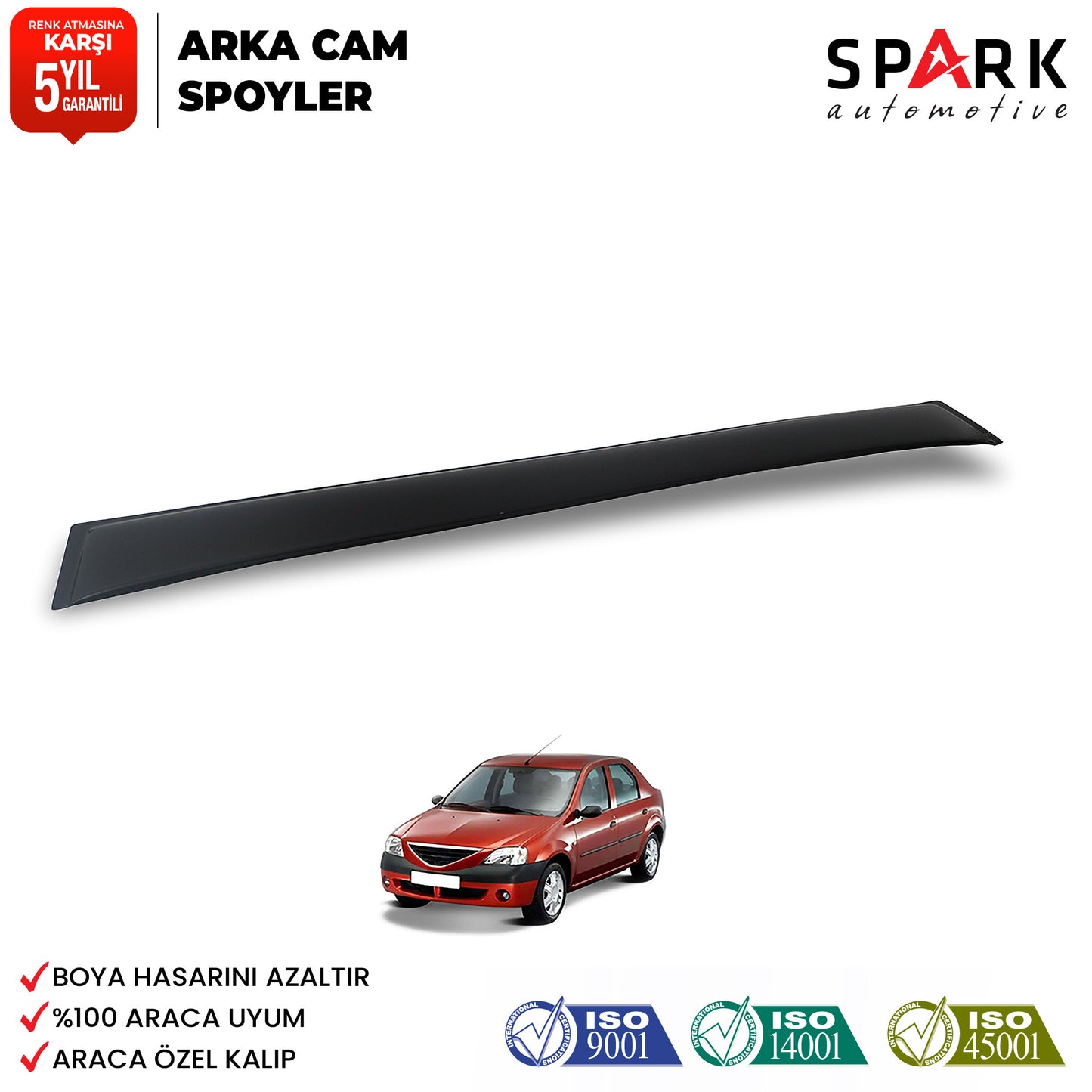 Dacia Logan Mcv 2005-2012 Yıl Aralığı Uyumlu Arka Cam Spoyler