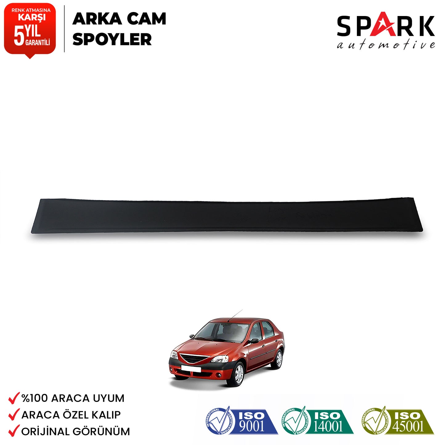 Dacia Logan Mcv 2005-2012 Yıl Aralığı Uyumlu Arka Cam Spoyler