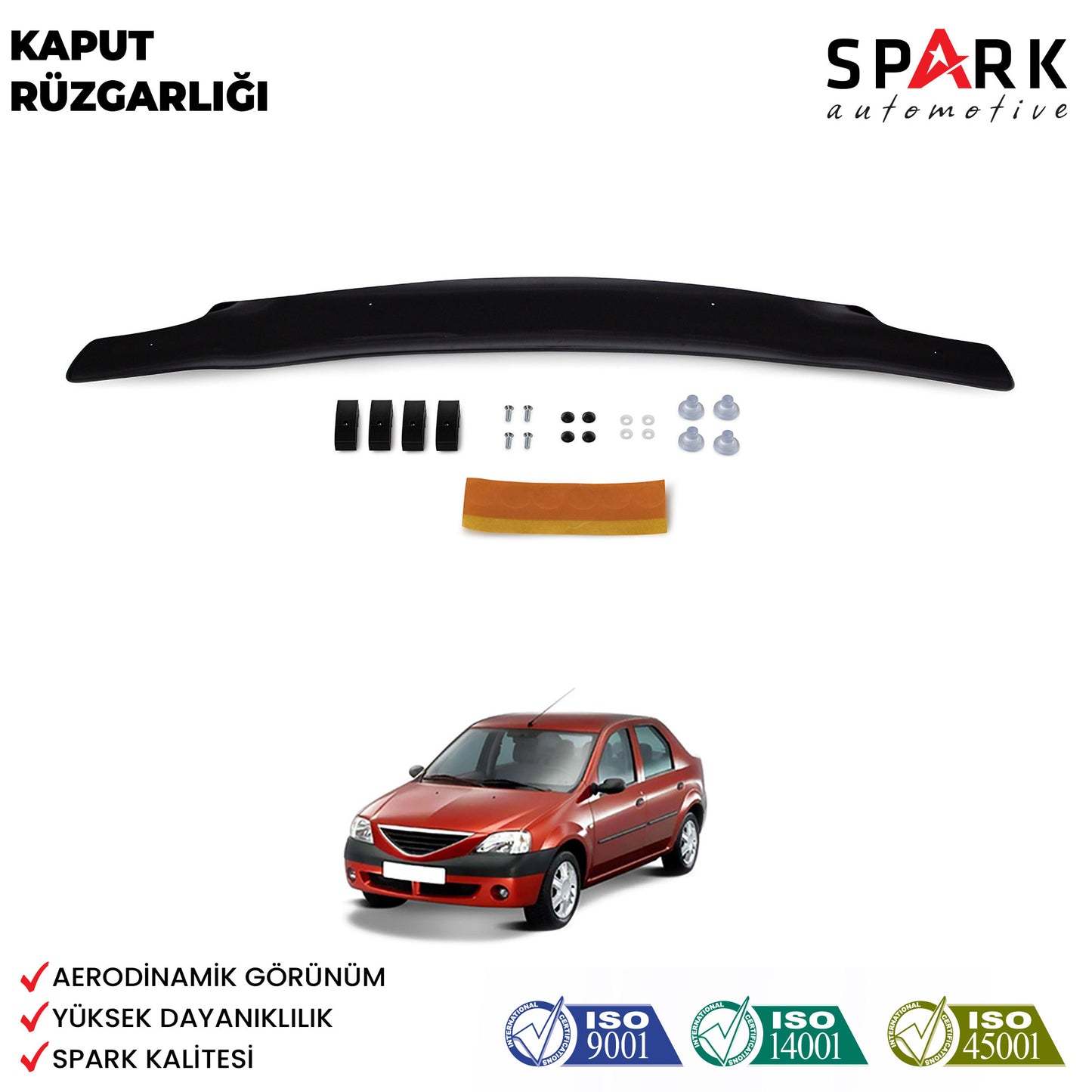 Dacia Logan Mcv 2005-2012 Yıl Aralığı Uyumlu Kaput Rüzgarlığı 3mm