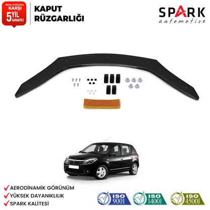 Dacia Sandero 2009-2012 Yıl Aralığı Uyumlu Kaput Rüzgarlığı 3mm