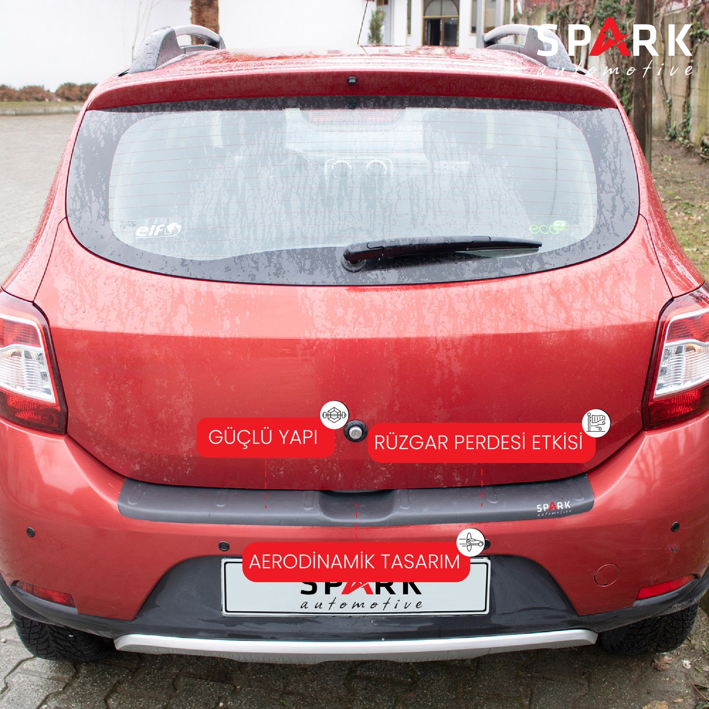 Dacia Sandero 2012-2020 Uyumlu Arka Tampon Eşiği Mat