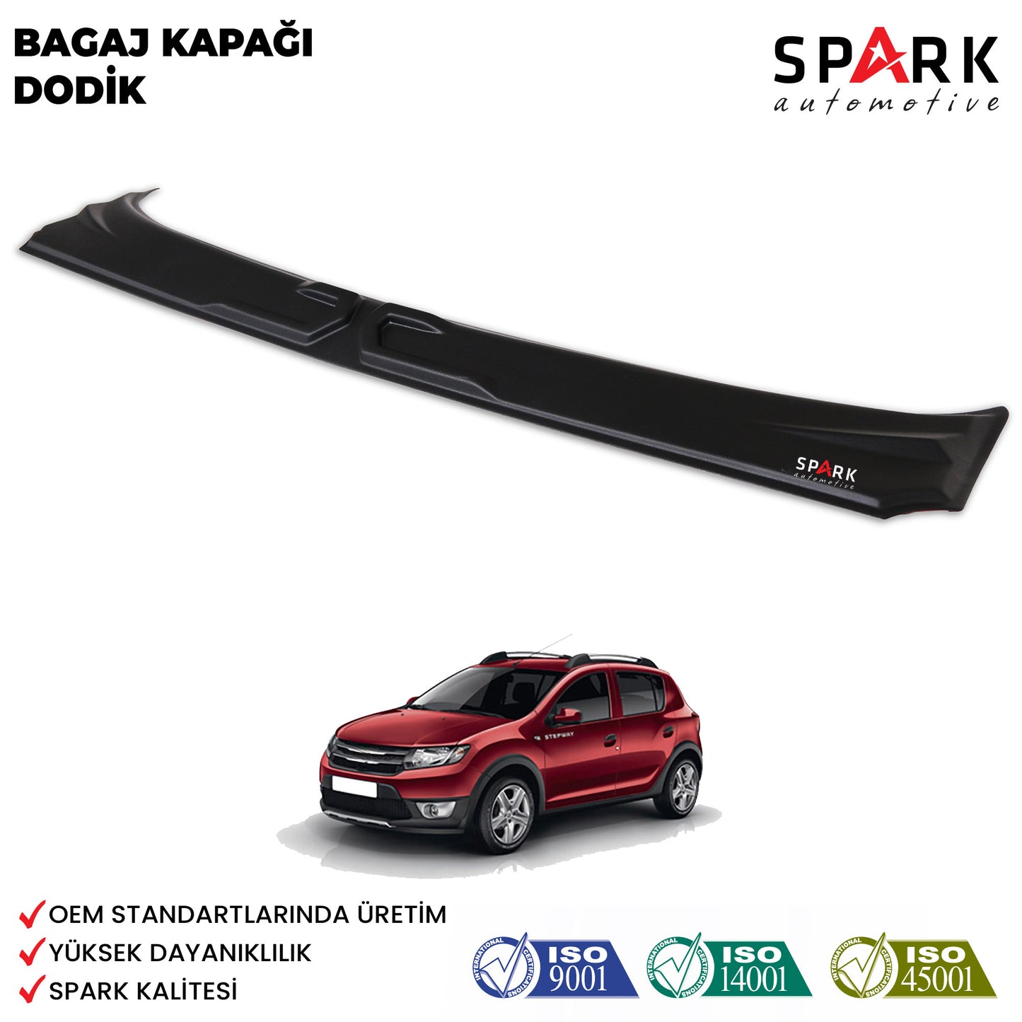 Dacia Sandero 2012-2020 Uyumlu Bagaj Kapağı Dodik
