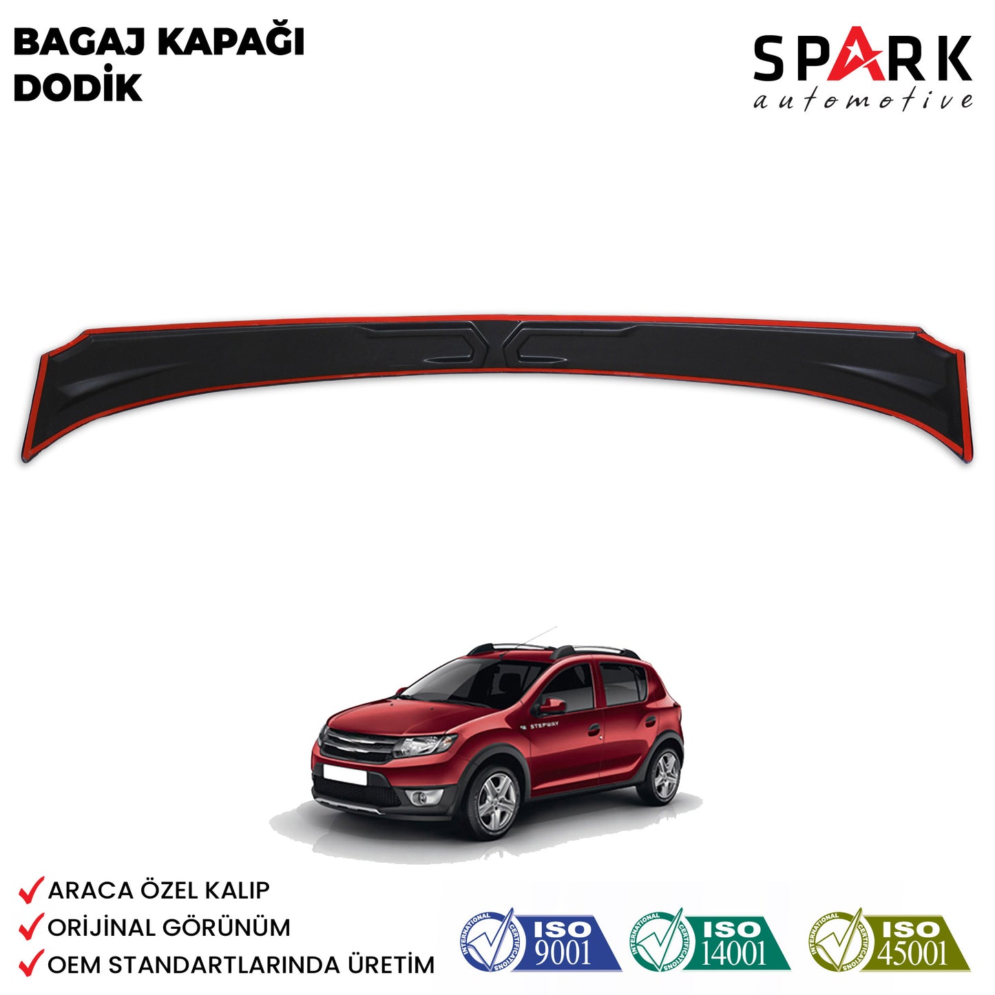 Dacia Sandero 2012-2020 Uyumlu Bagaj Kapağı Dodik