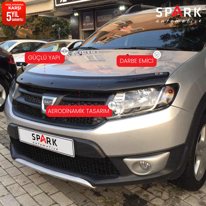 Dacia Sandero 2012-2020 Yıl Aralığı Uyumlu Kaput Rüzgarlığı 3mm