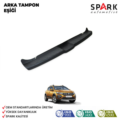 Dacia Sandero 2021- Yılı ve Sonrası Uyumlu Arka Tampon Eşiği Mat