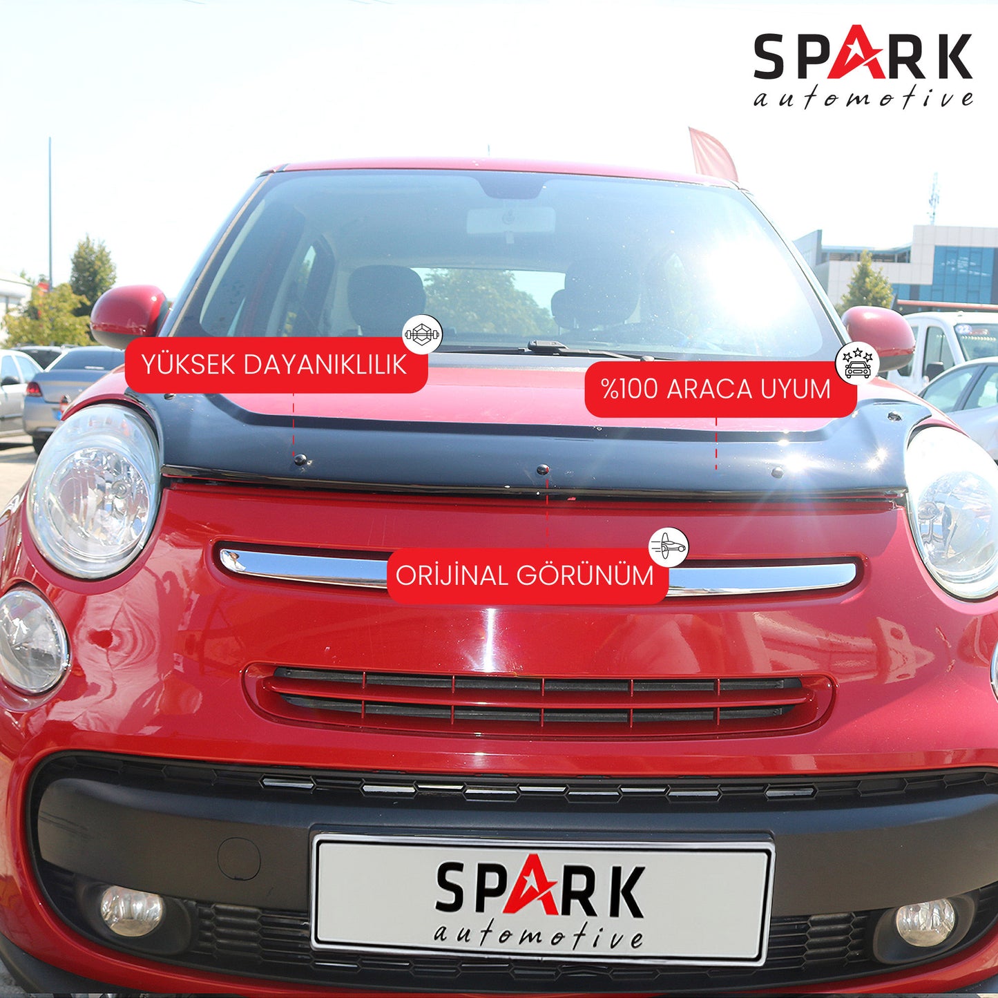 Fiat 500 L 2016- Yılı ve Sonrası Uyumlu Kaput Rüzgarlığı 3mm