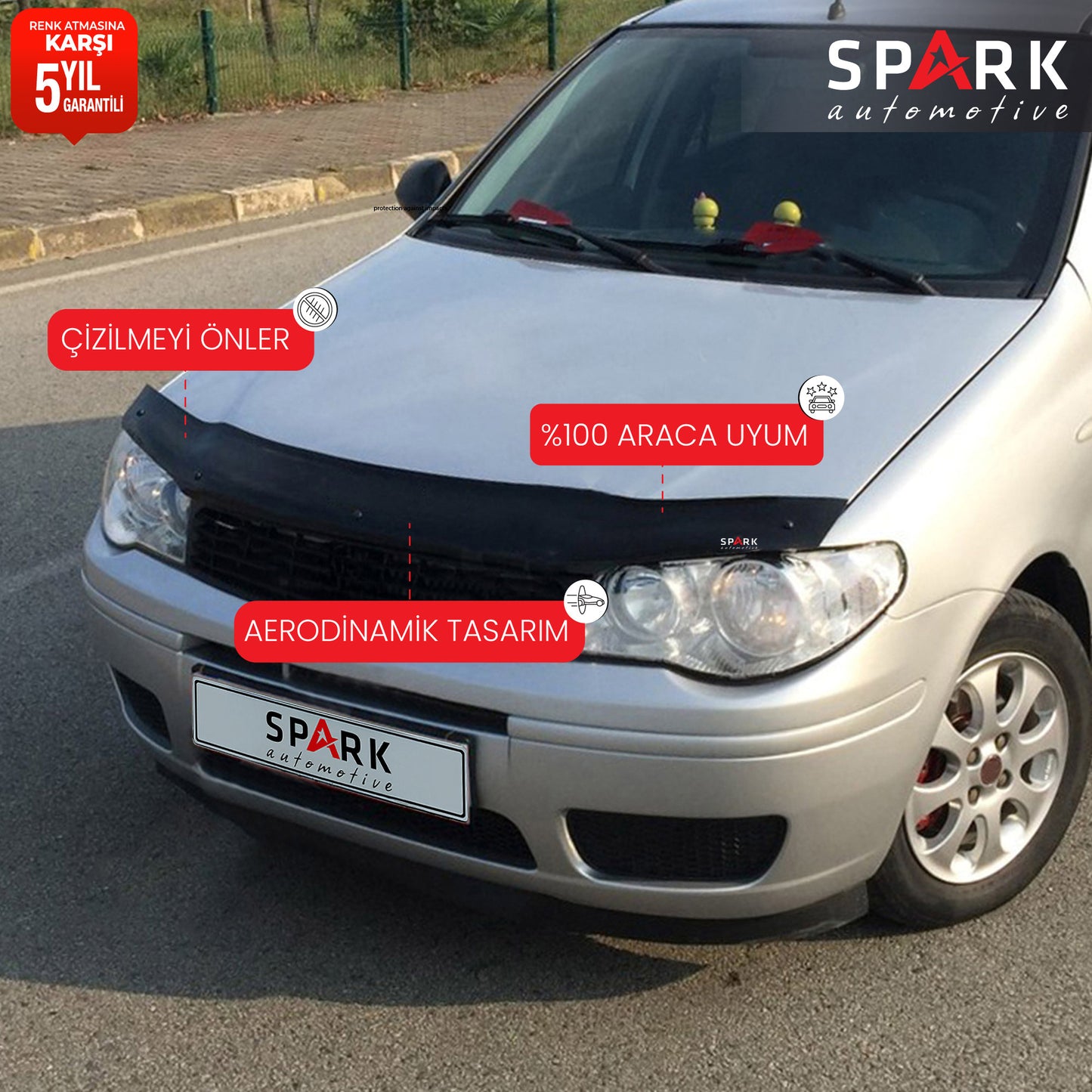 Fiat Albea 2005-2012 Yıl Aralığı Uyumlu Kaput Rüzgarlığı 3mm