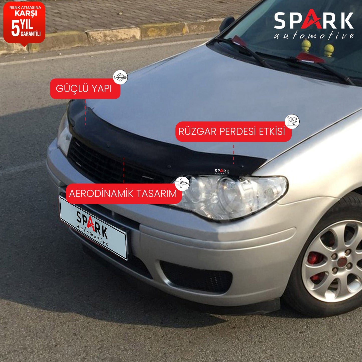 Fiat Albea 2005-2012 Yıl Aralığı Uyumlu Kaput Rüzgarlığı 3mm