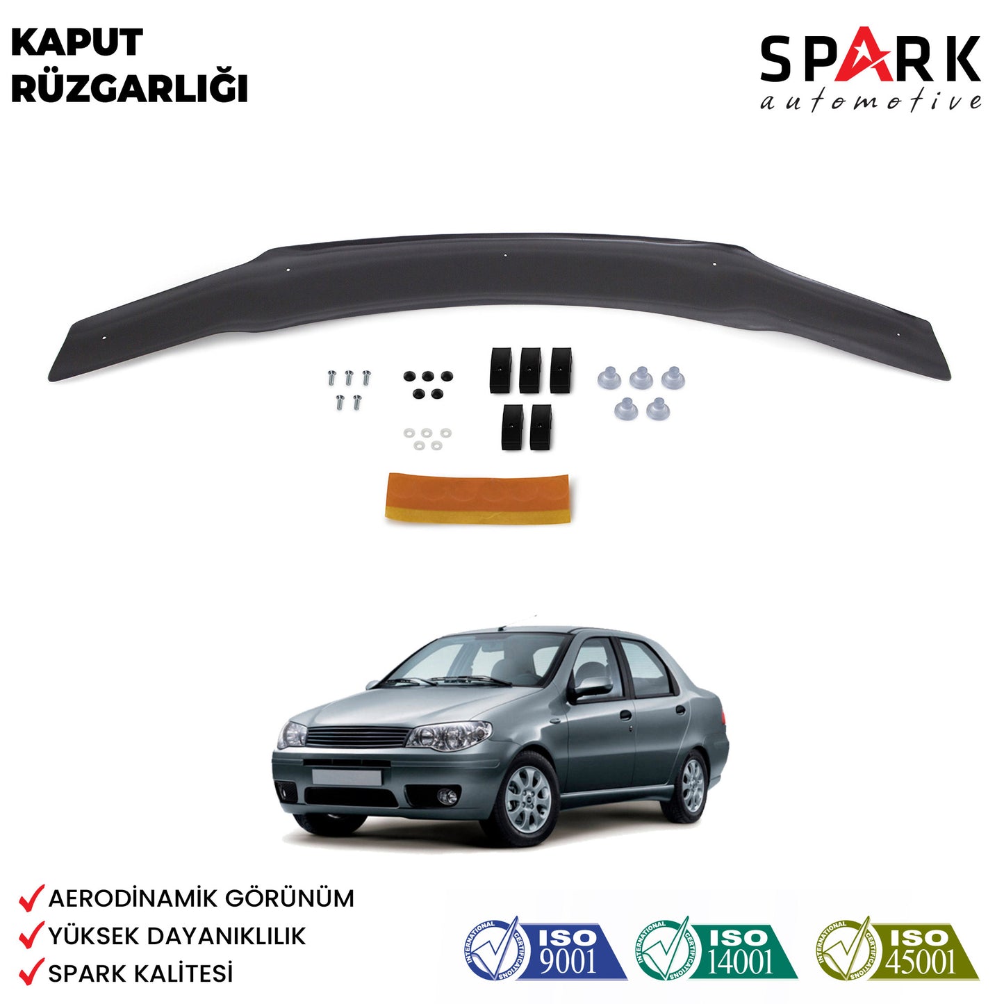 Fiat Albea 2005-2012 Yıl Aralığı Uyumlu Kaput Rüzgarlığı 4mm