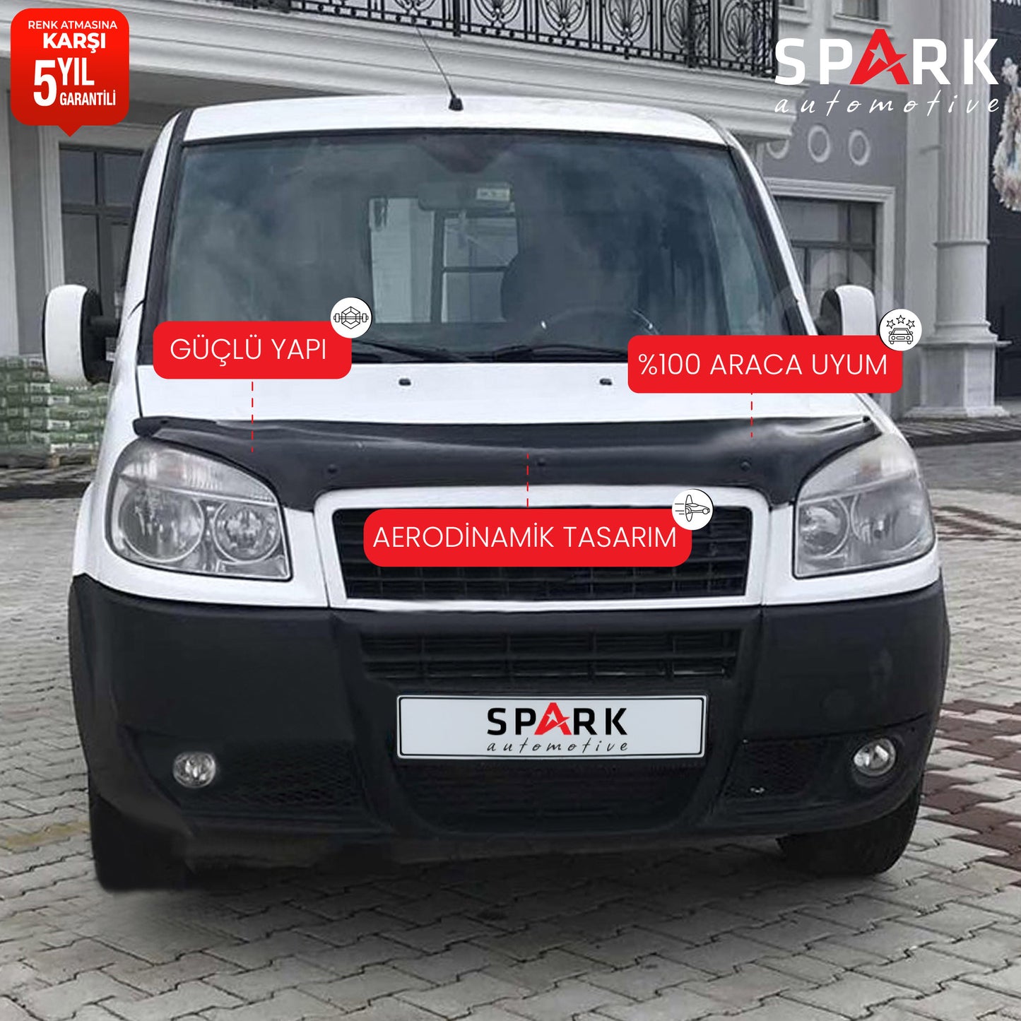 Fiat Doblo 2006-2010 Yıl Aralığı Uyumlu Kaput Rüzgarlığı 3mm