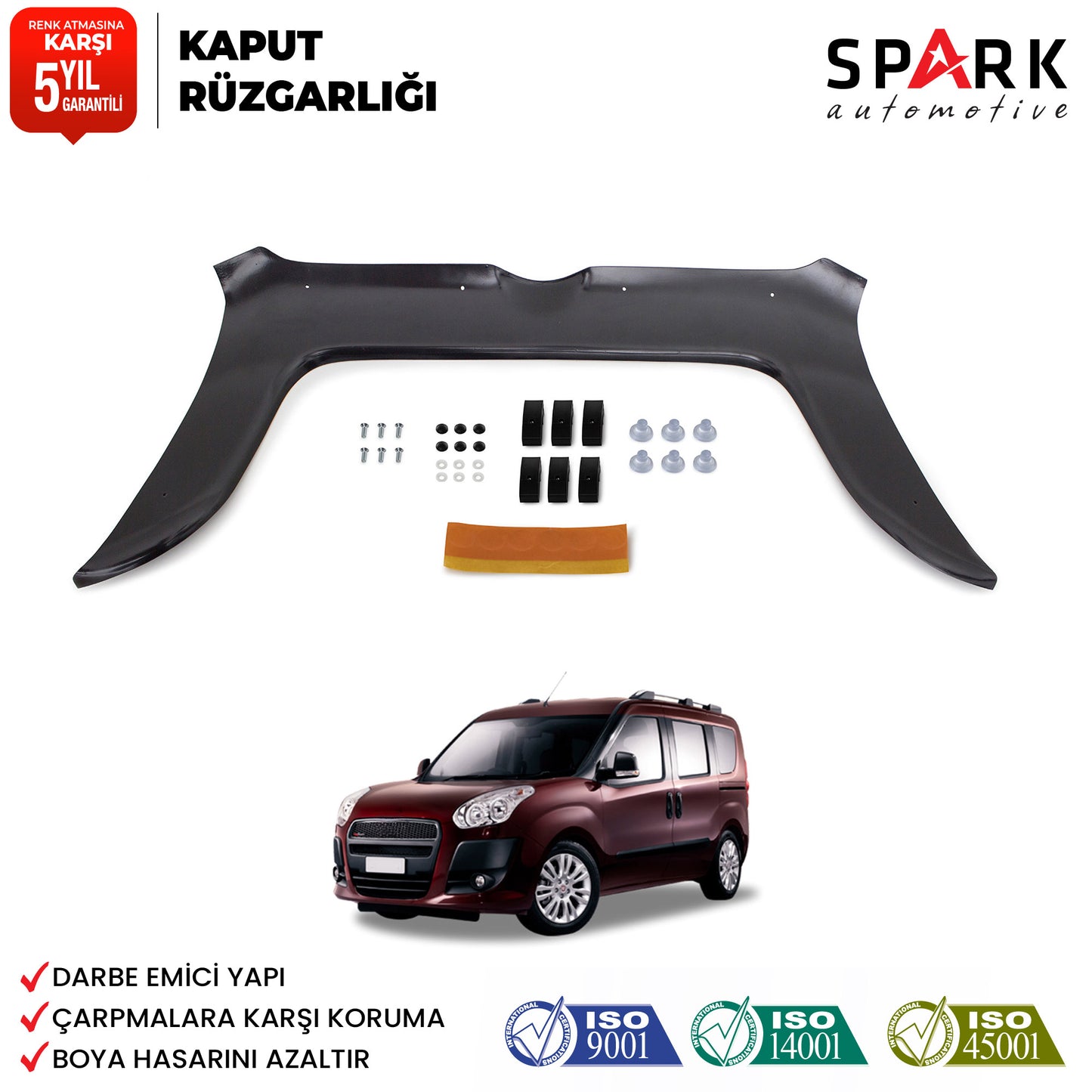 Fiat Doblo 2010-2015 Yıl Aralığı Uyumlu Kaput Rüzgarlığı 3mm