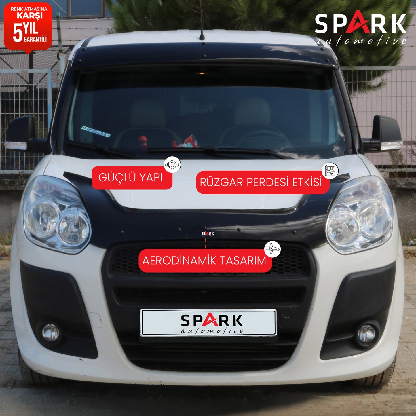 Fiat Doblo 2010-2015 Yıl Aralığı Uyumlu Kaput Rüzgarlığı 3mm
