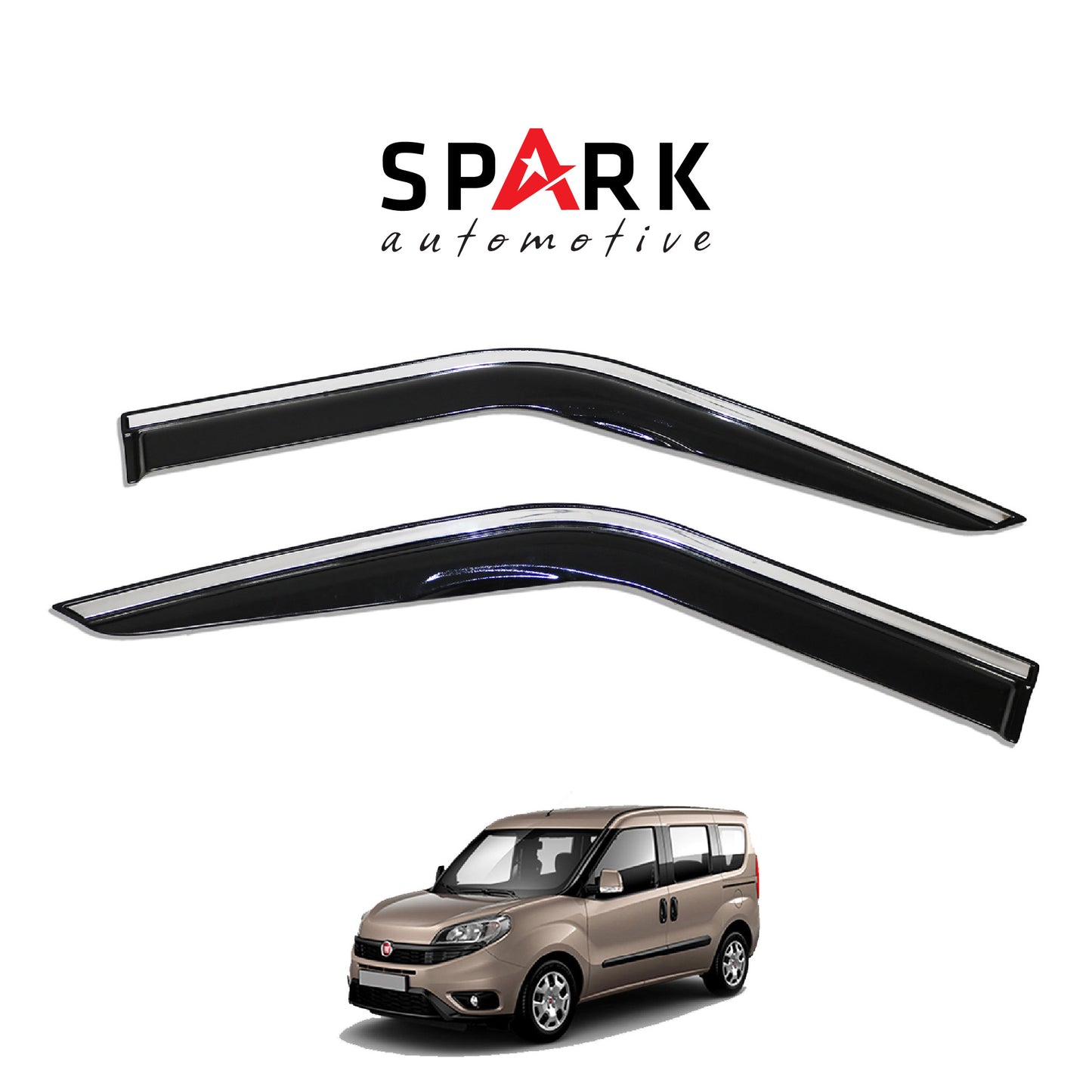 Fiat Doblo 2015-2022 Yıl Aralığı Uyumlu Cam Rüzgarlığı Kromlu 4 Parça