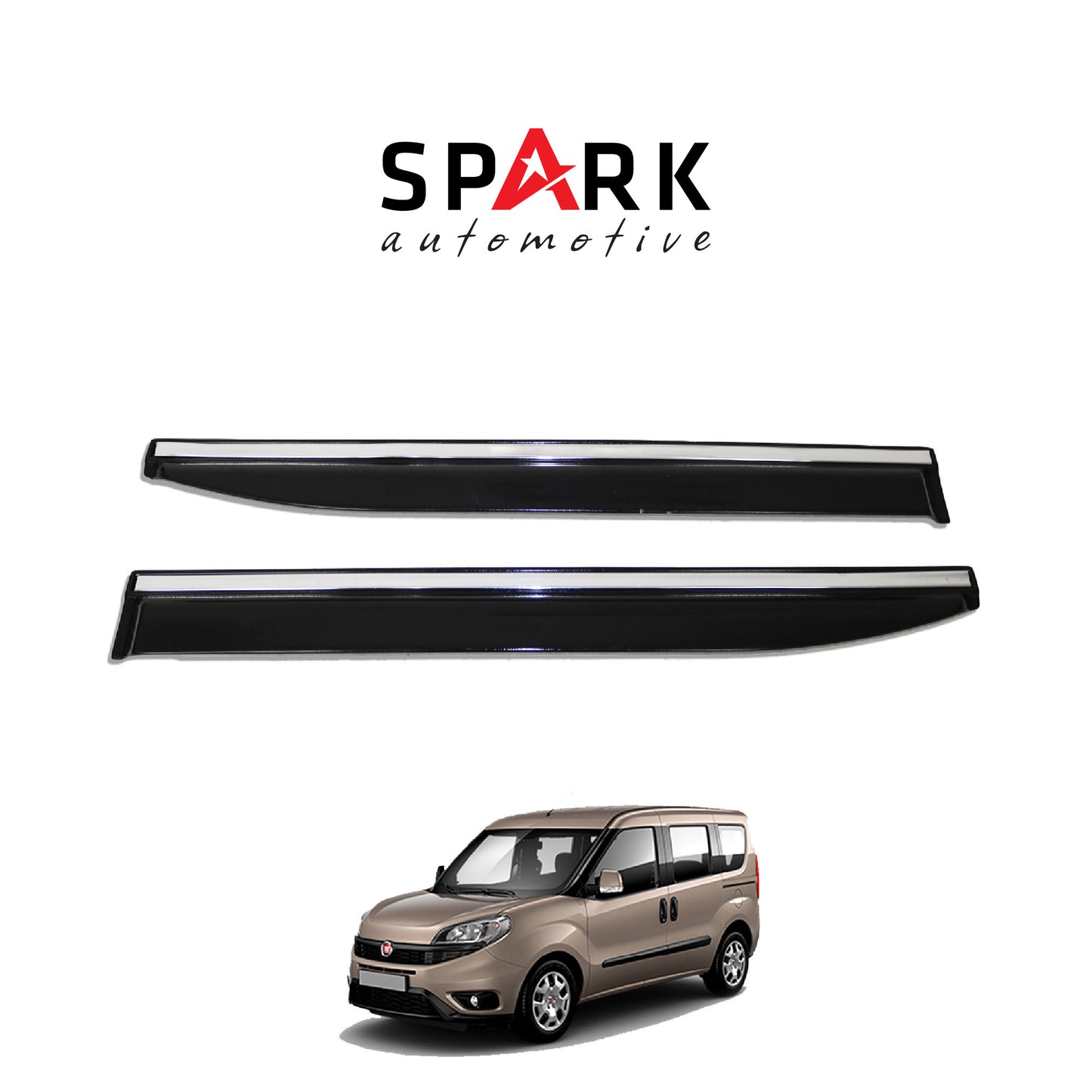 Fiat Doblo 2015-2022 Yıl Aralığı Uyumlu Cam Rüzgarlığı Kromlu 4 Parça