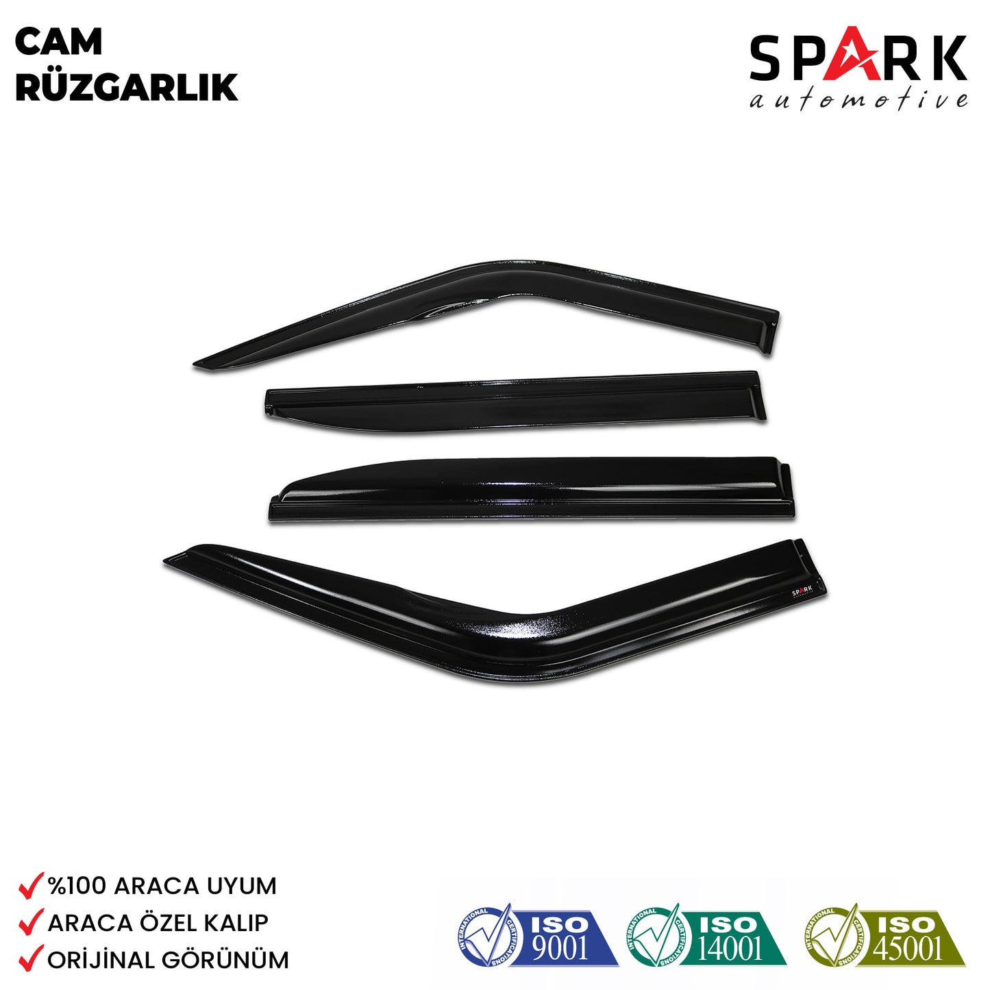 Fiat Doblo 2015-2022 Yıl Aralığı Uyumlu Cam Rüzgarlığı 4 Parça