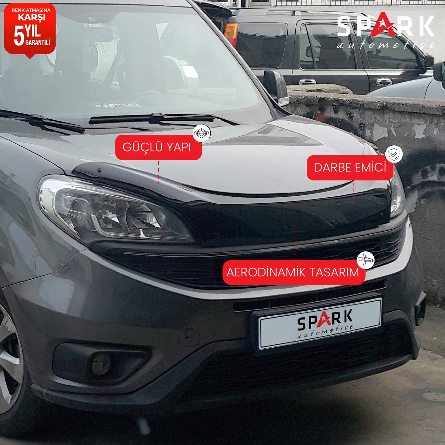 Fiat Doblo 2015-2022 Yıl Aralığı Uyumlu Kaput Rüzgarlığı 4mm