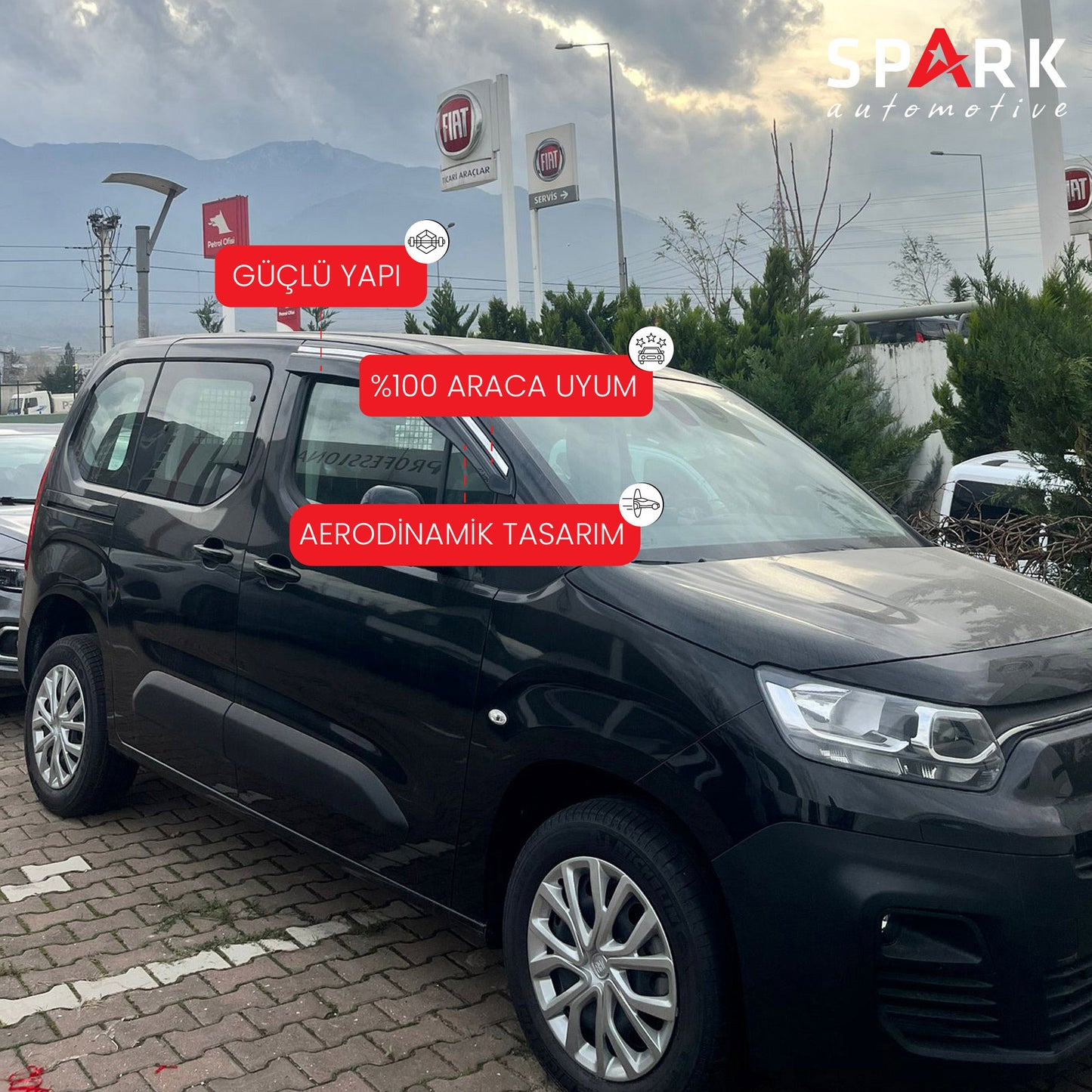 Fiat Doblo 2023- Yılı ve Sonrası Uyumlu Cam Rüzgarlığı 2 Parça