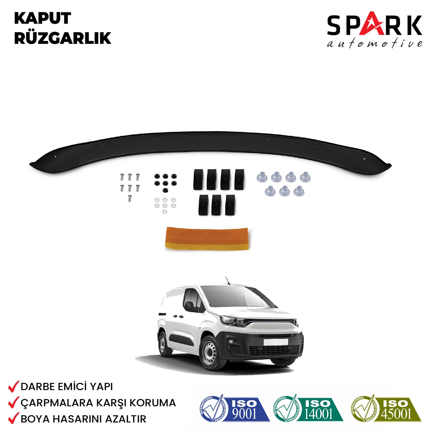 Fiat Doblo 2023- Yılı ve Sonrası Uyumlu Kaput Rüzgarlığı 3mm