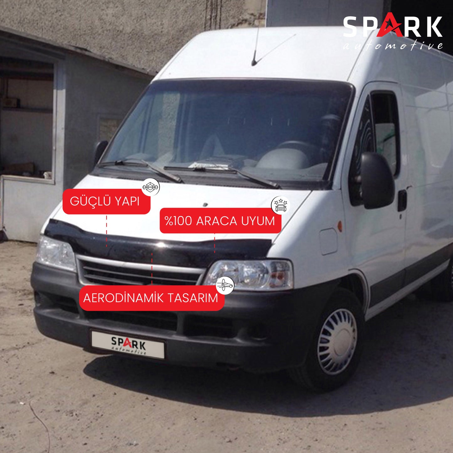 Fiat Ducato 2006-2014 Yıl Aralığı Uyumlu Kaput Rüzgarlığı 4mm