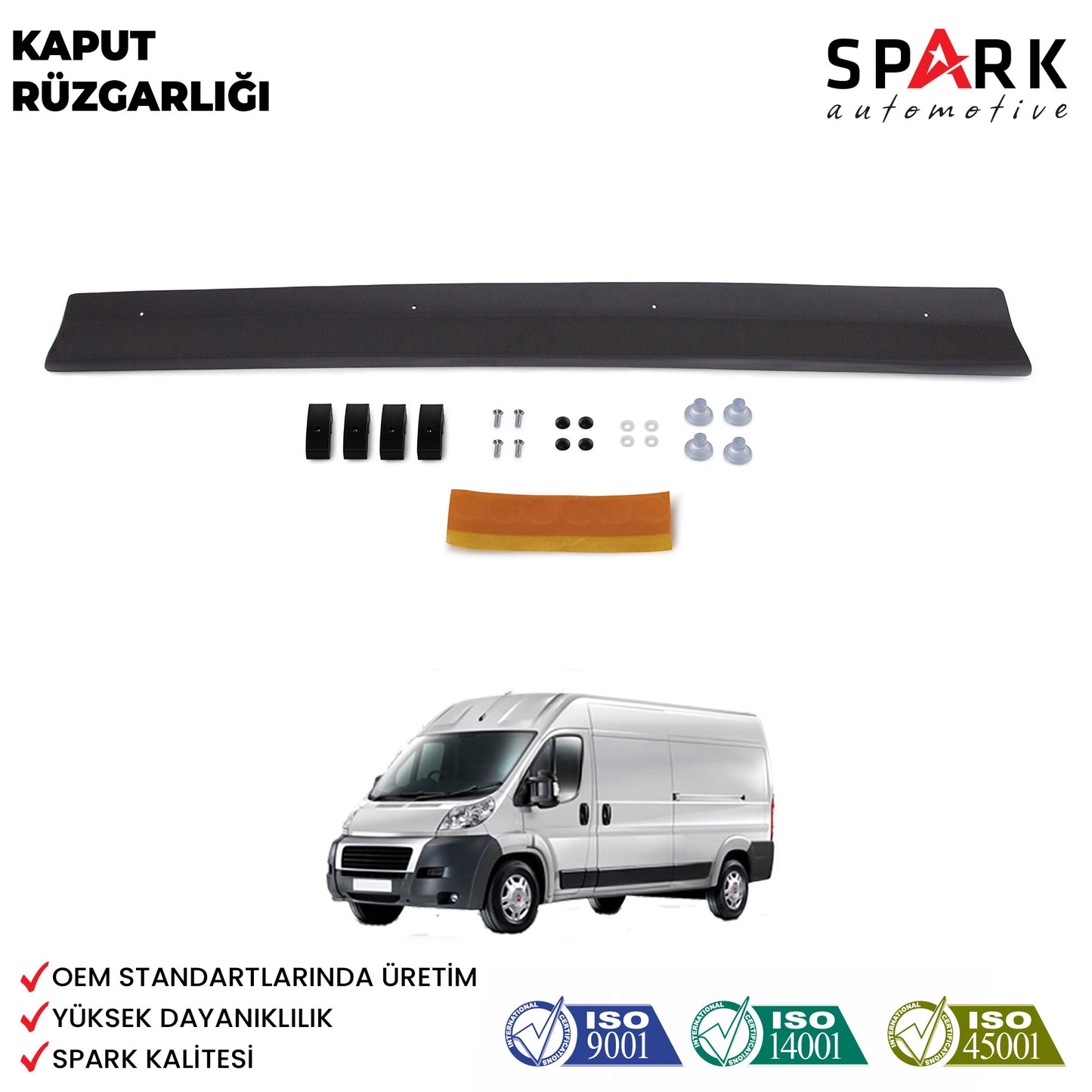 Fiat Ducato 2006-2014 Yıl Aralığı Uyumlu Kaput Rüzgarlığı 3mm