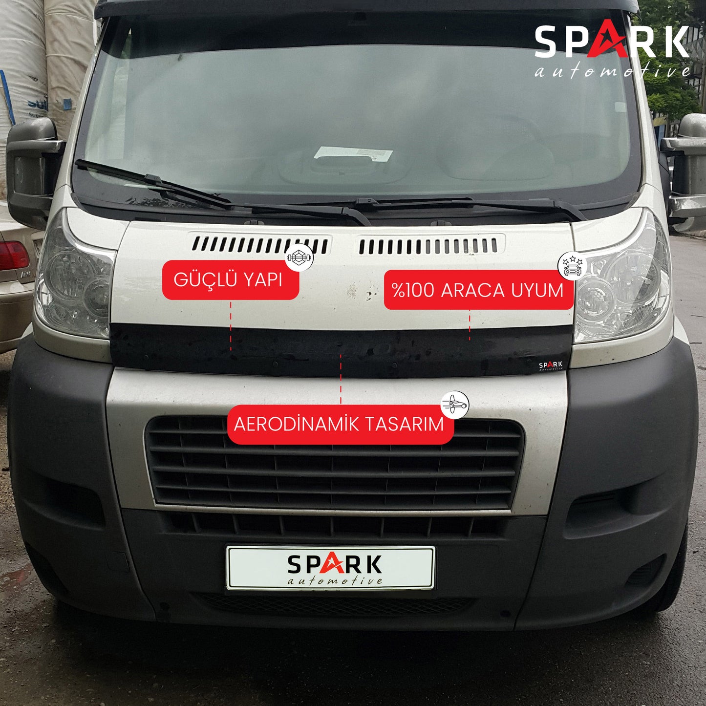 Fiat Ducato 2006-2014 Yıl Aralığı Uyumlu Kaput Rüzgarlığı 3mm
