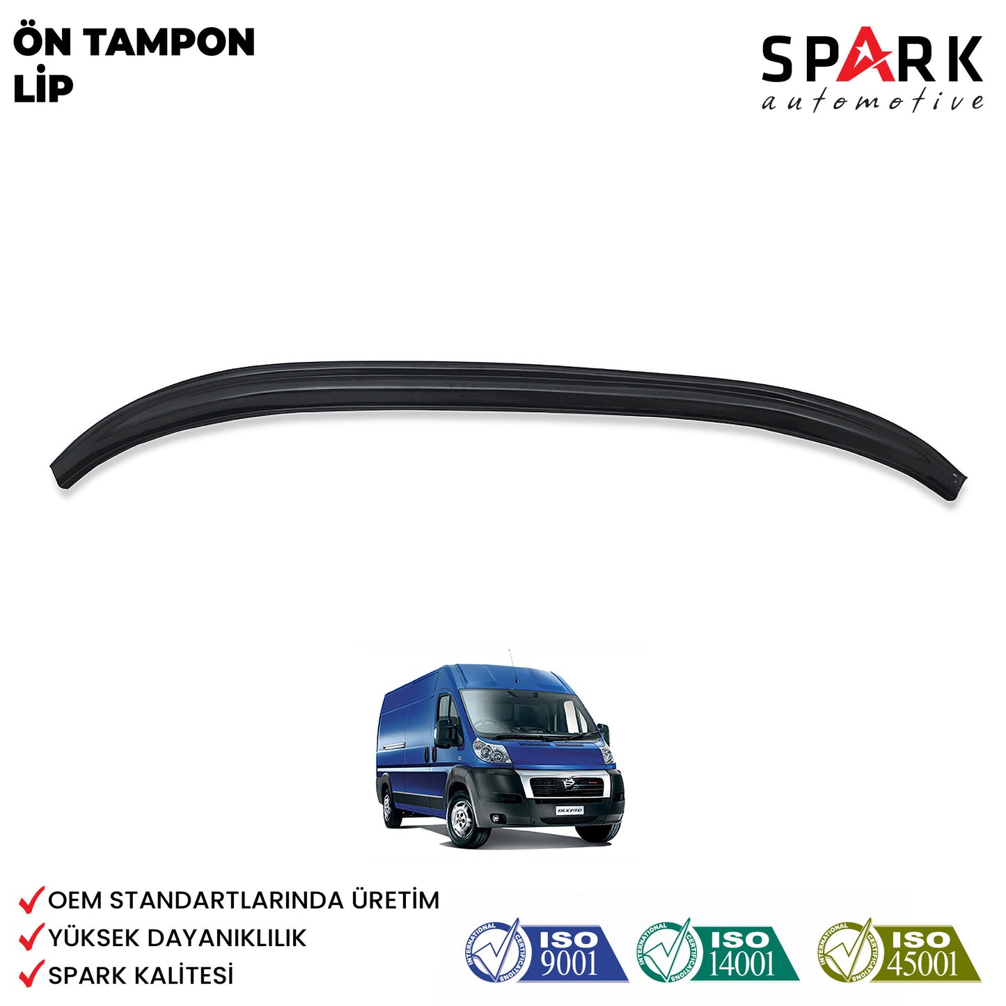 Fiat Ducato 2006-2014 Yıl Aralığı Uyumlu Ön Tampon Lip Siyah