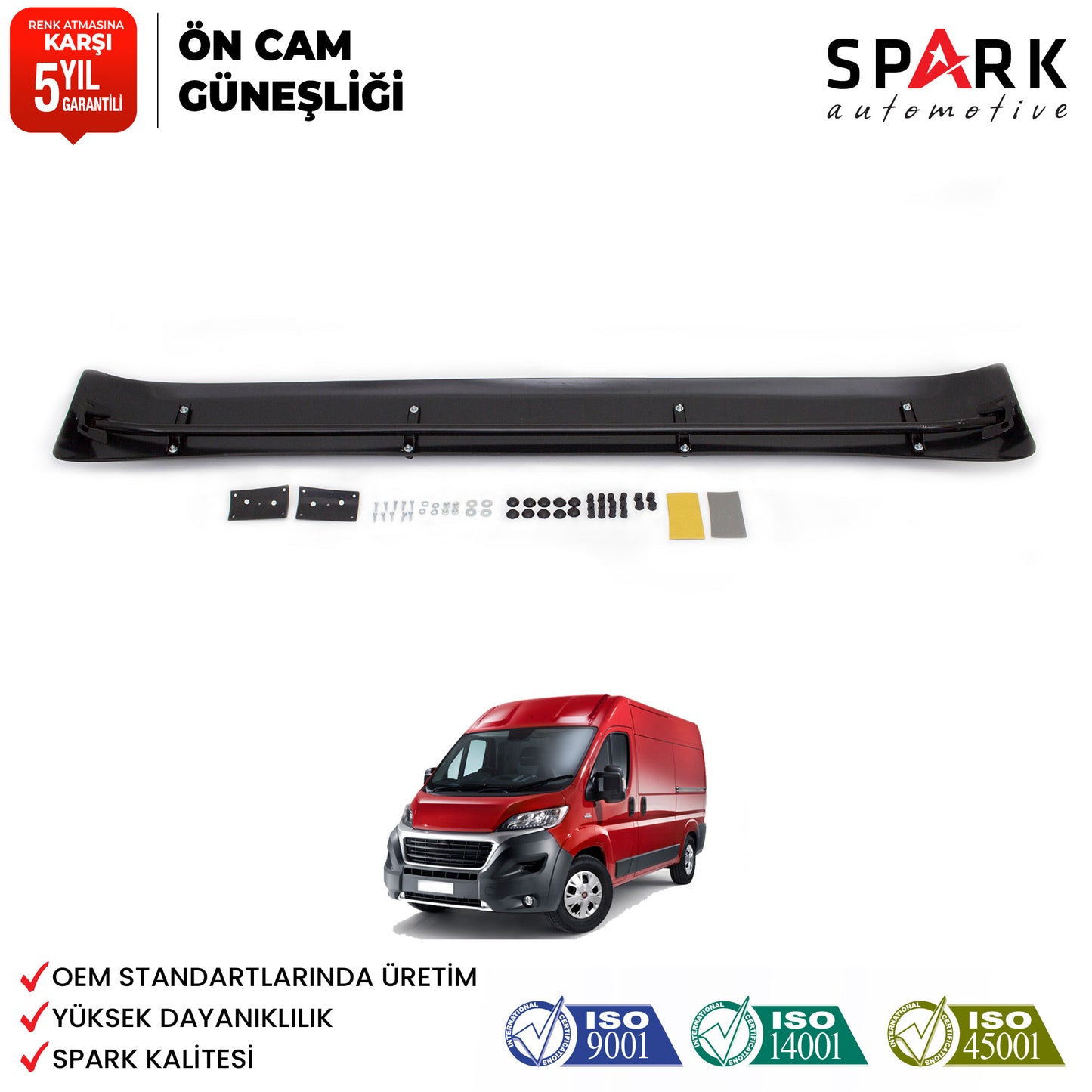 Fiat Ducato 2014- Yılı ve Sonrası Uyumlu Ön Cam Güneşliği