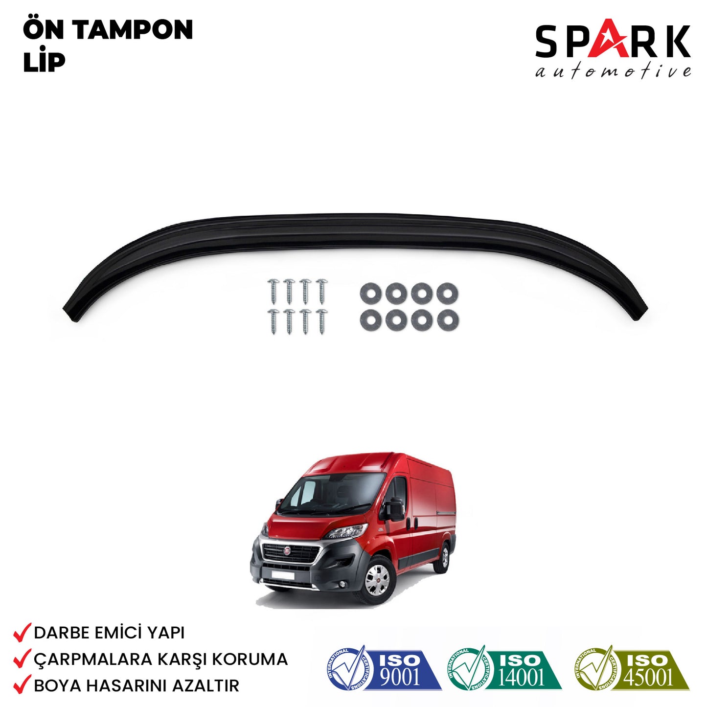 Fiat Ducato 2014- Yılı ve Sonrası Uyumlu Ön Tampon Lip Siyah