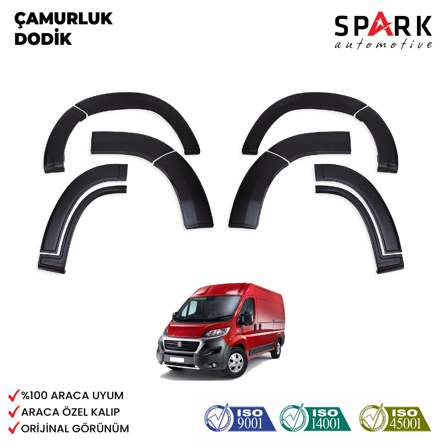 Fiat Ducato 2014- Yılı ve Sonrası Uyumlu Çamurluk Dodik 12 Parça