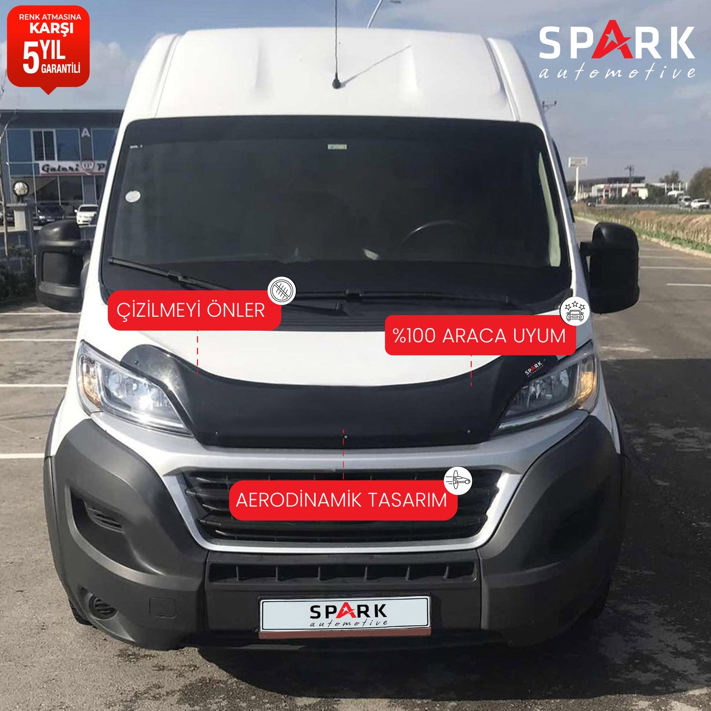 Fiat Ducato 2014- Yılı ve Sonrası Uyumlu Kaput Rüzgarlığı 3mm