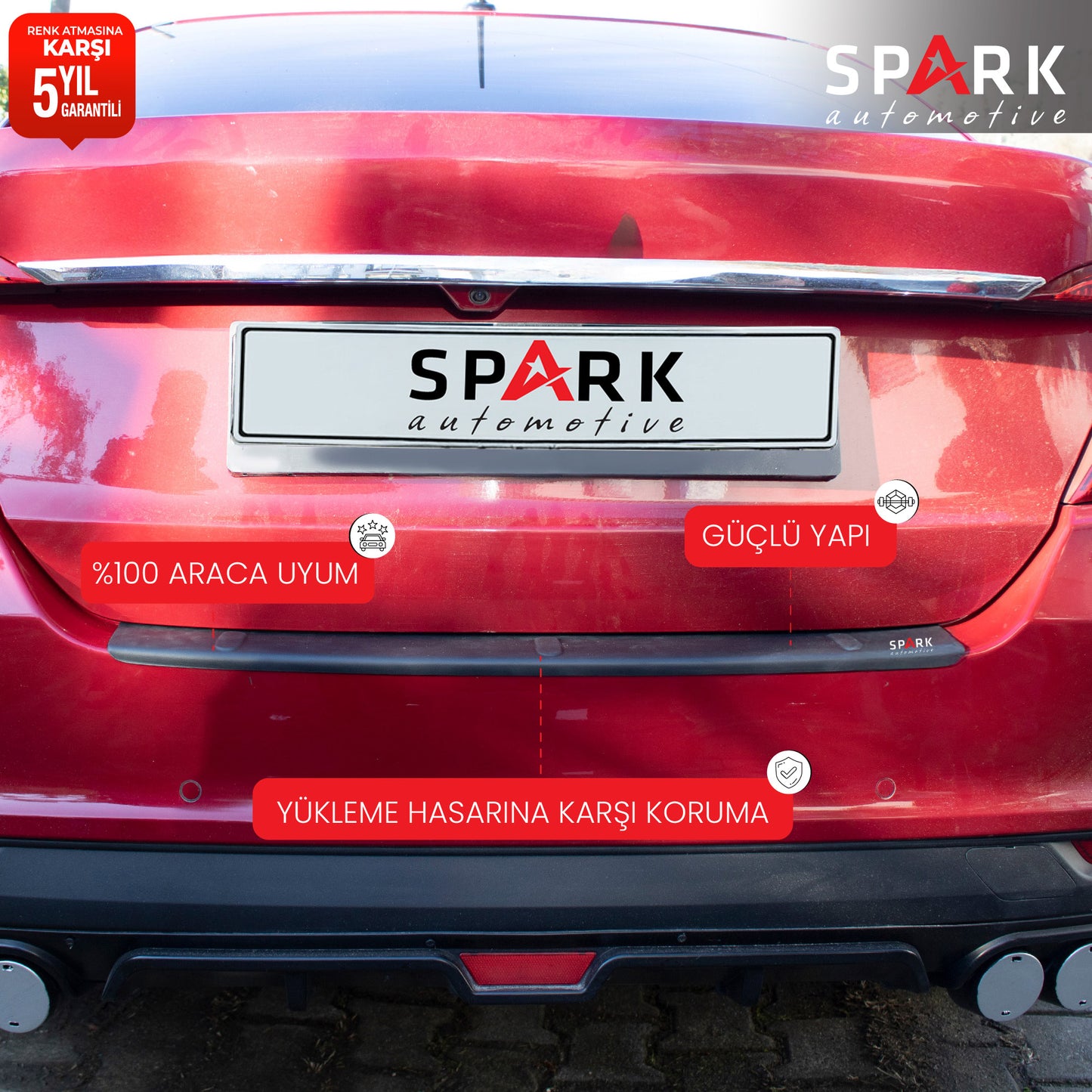 Fiat Egea 2015- Yılı ve Sonrası Uyumlu Arka Tampon Eşiği Mat