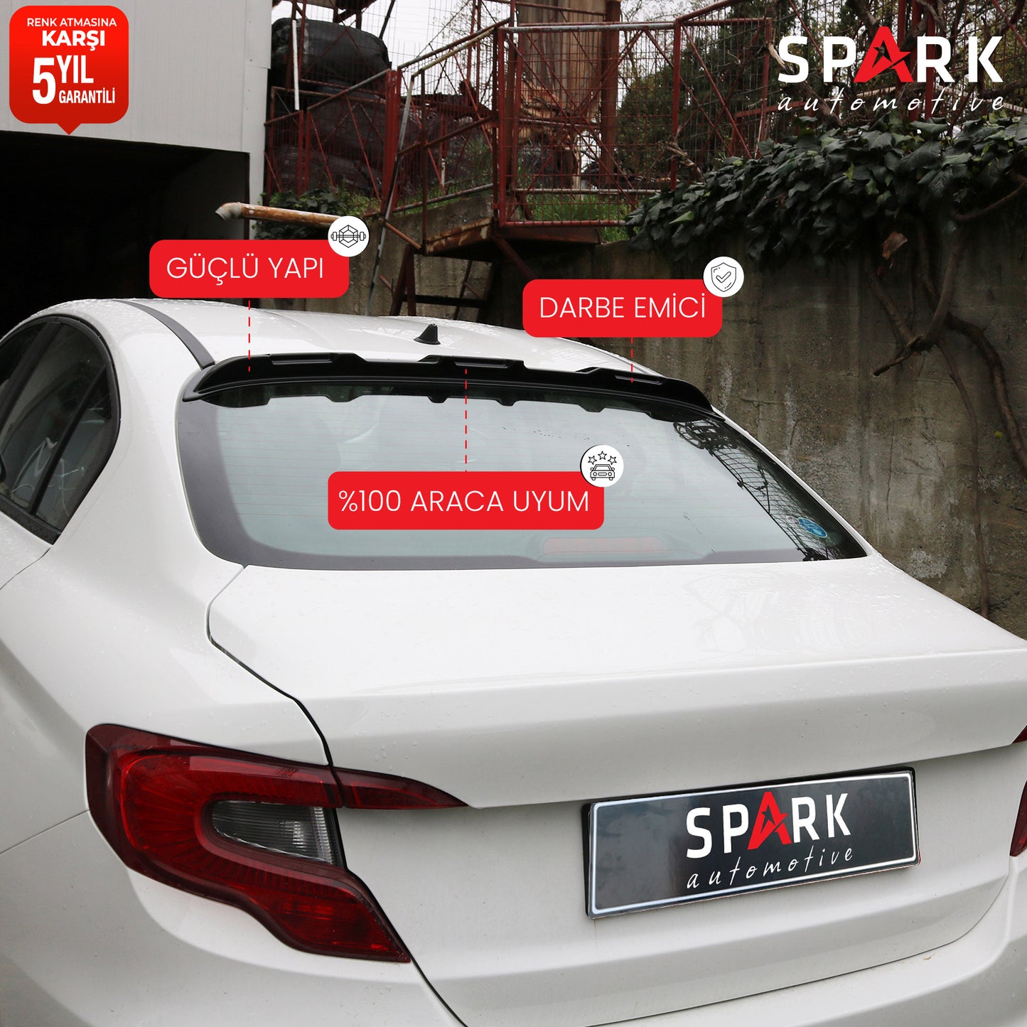 Fiat Egea 2015- Yılı ve Sonrası Uyumlu Arka Cam Spoyler