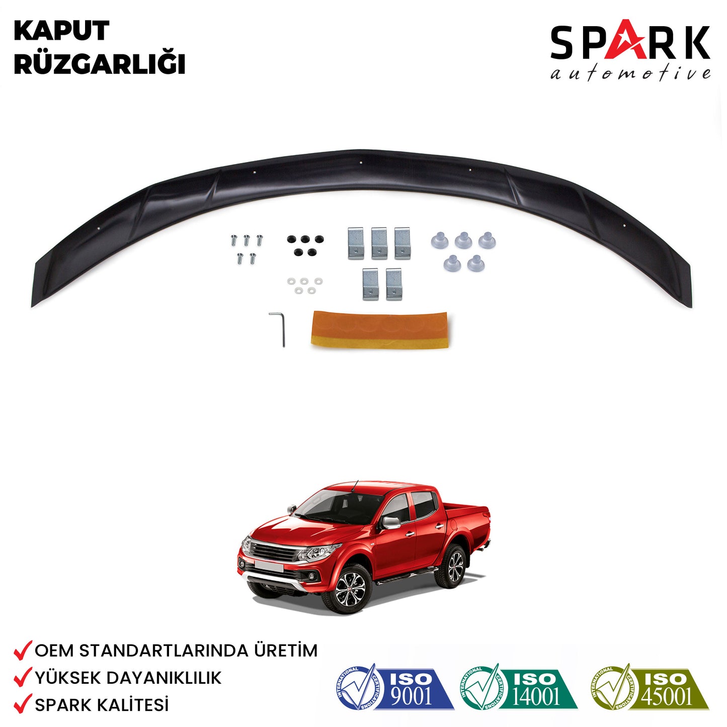 Fiat Fullback 2016- Yılı ve Sonrası Uyumlu Kaput Rüzgarlığı 3mm