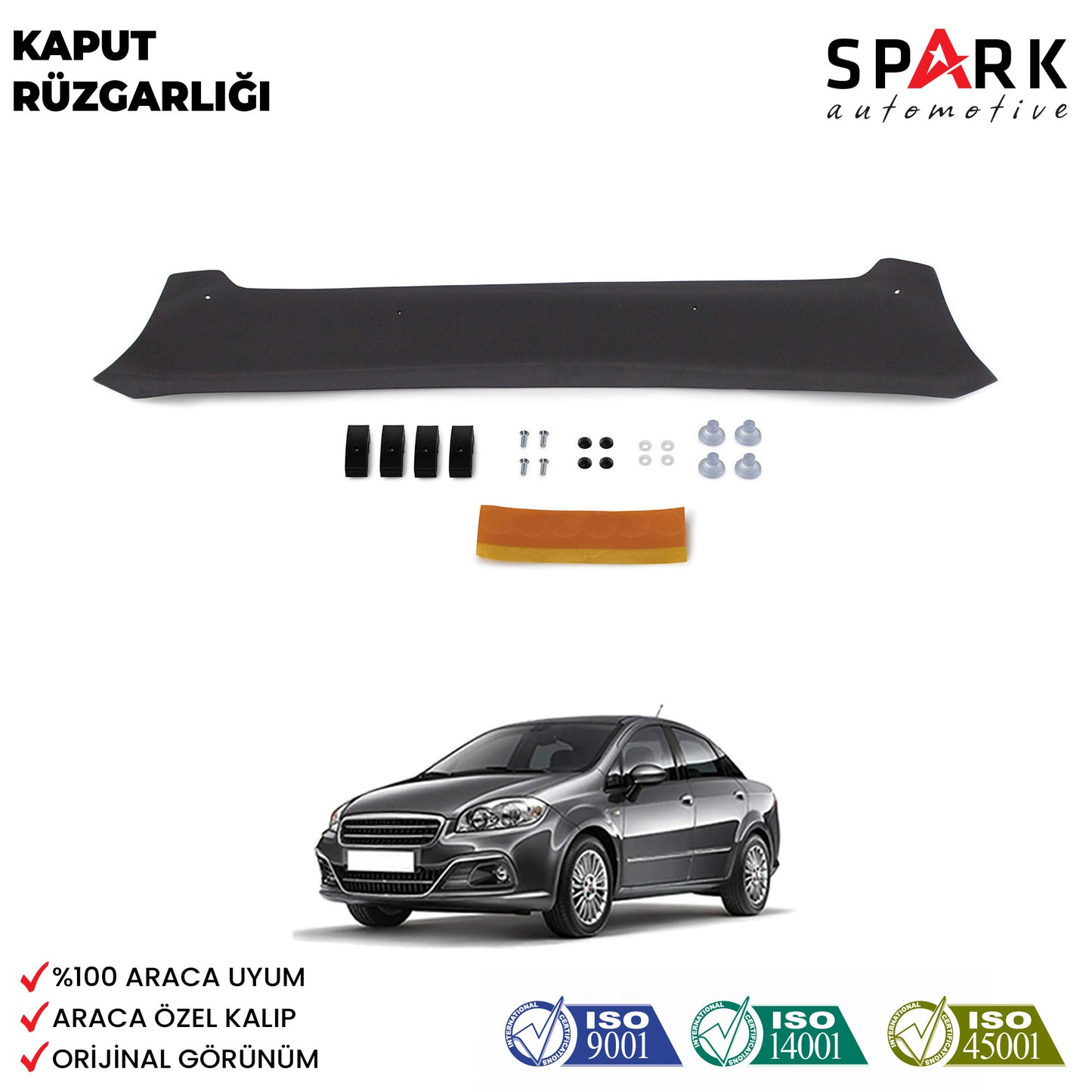Fiat Linea 2007-2018 Yıl Aralığı Uyumlu Kaput Rüzgarlığı 4mm