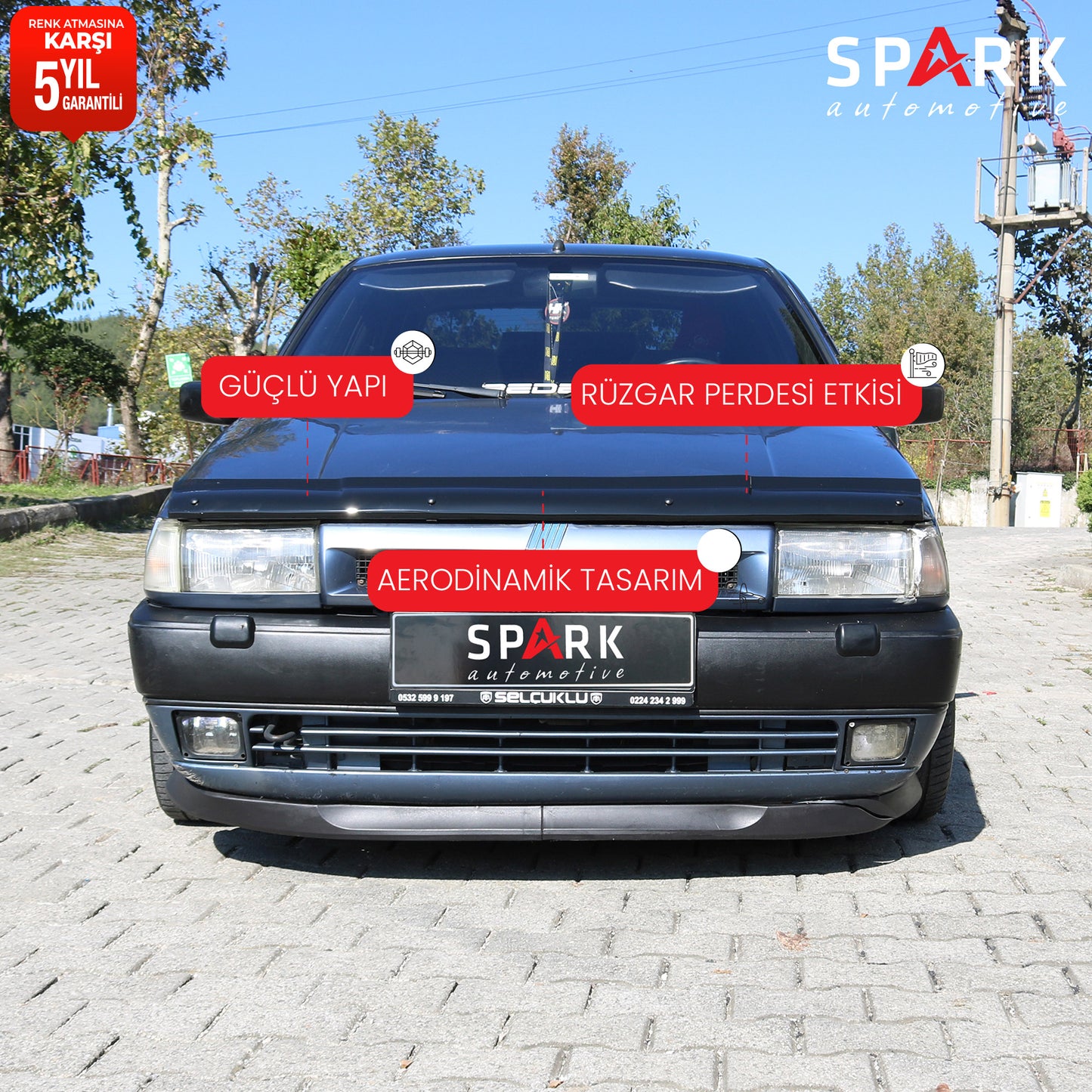Fiat Tipo 1988-2000 Yıl Aralığı Uyumlu Kaput Rüzgarlığı 3mm