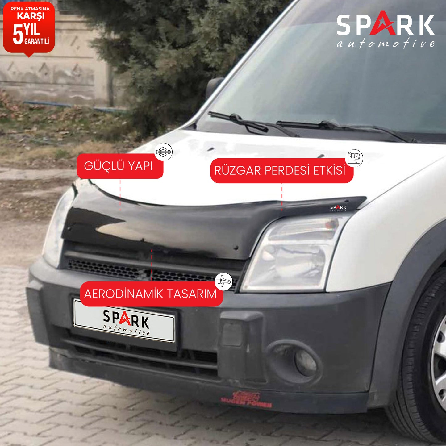 Ford Connect 2003-2008 Yıl Aralığı Uyumlu Kaput Rüzgarlığı 4mm