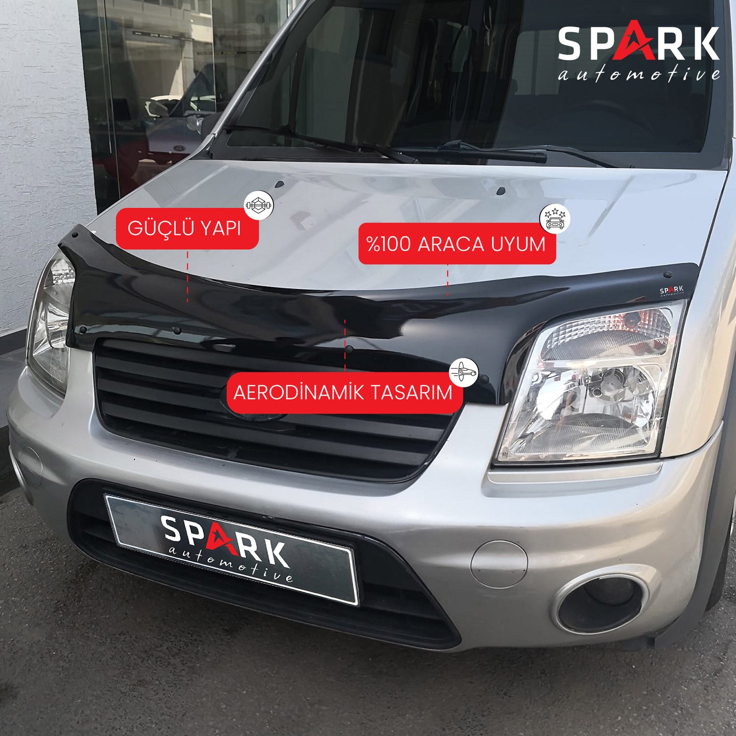 Ford Connect 2008-2013 Yıl Aralığı Uyumlu Kaput Rüzgarlığı 3mm