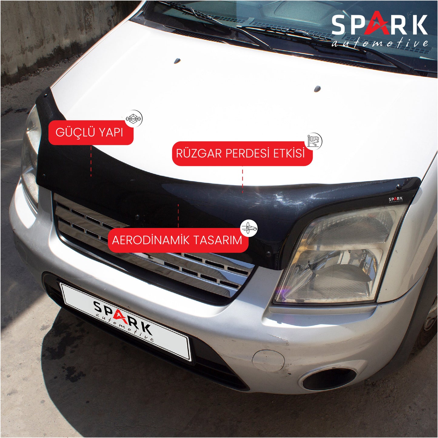 Ford Connect 2008-2013 Yıl Aralığı Uyumlu Kaput Rüzgarlığı 4mm