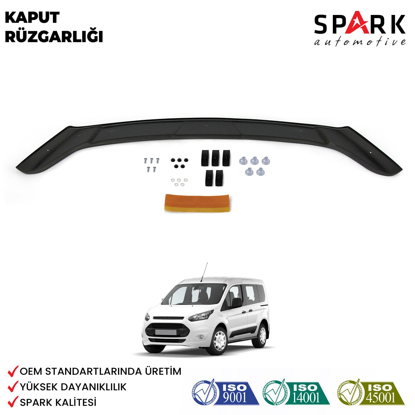 Ford Connect 2014-2018 Yıl Aralığı Uyumlu Kaput Rüzgarlığı 3mm