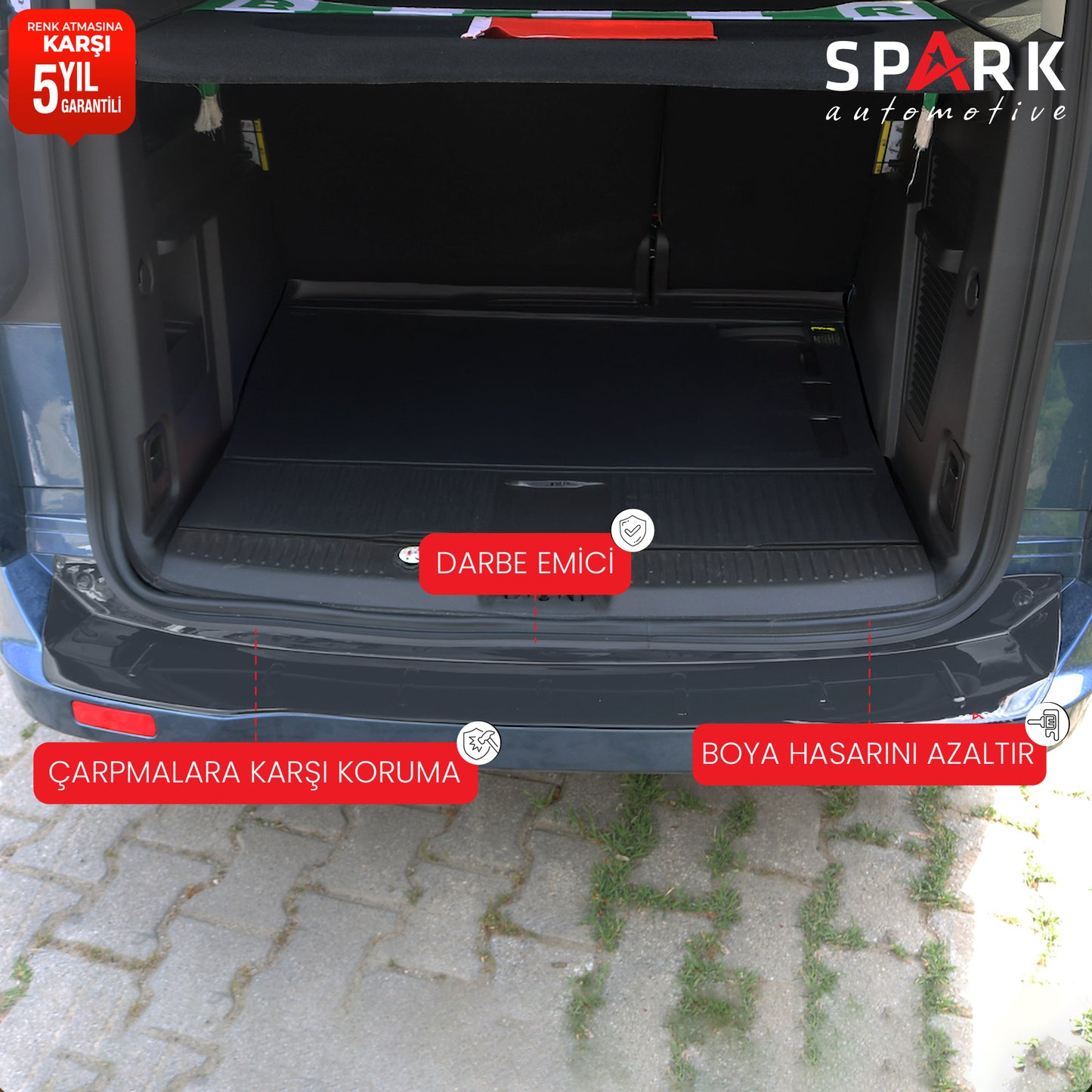 Ford Courier 2018-2023 Yıl Aralığı Uyumlu Arka Tampon Eşiği Mat