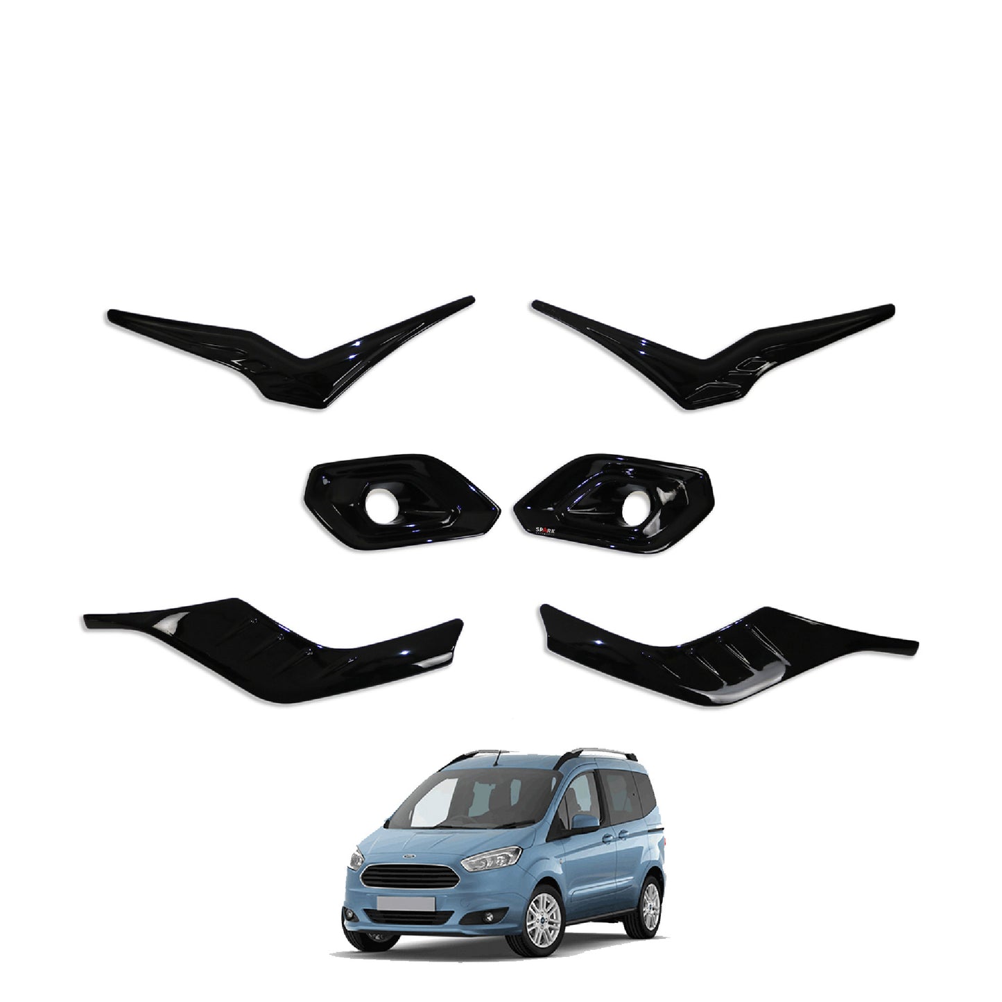 Ford Courier 2018-2023 Yıl Aralığı Uyumlu Sis Farı Çerçevesi 2 Parça
