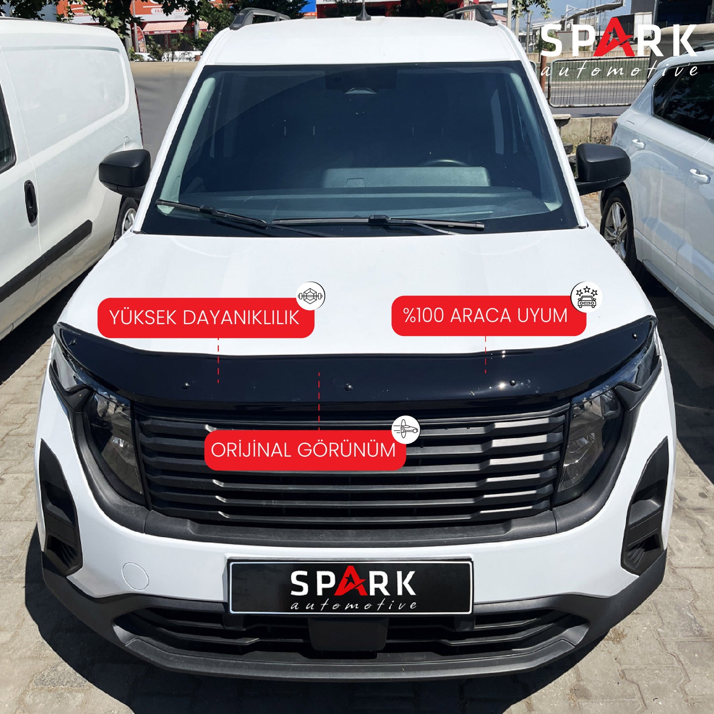 Ford Courier 2023- Yılı ve Sonrası Uyumlu Kaput Rüzgarlığı 3mm