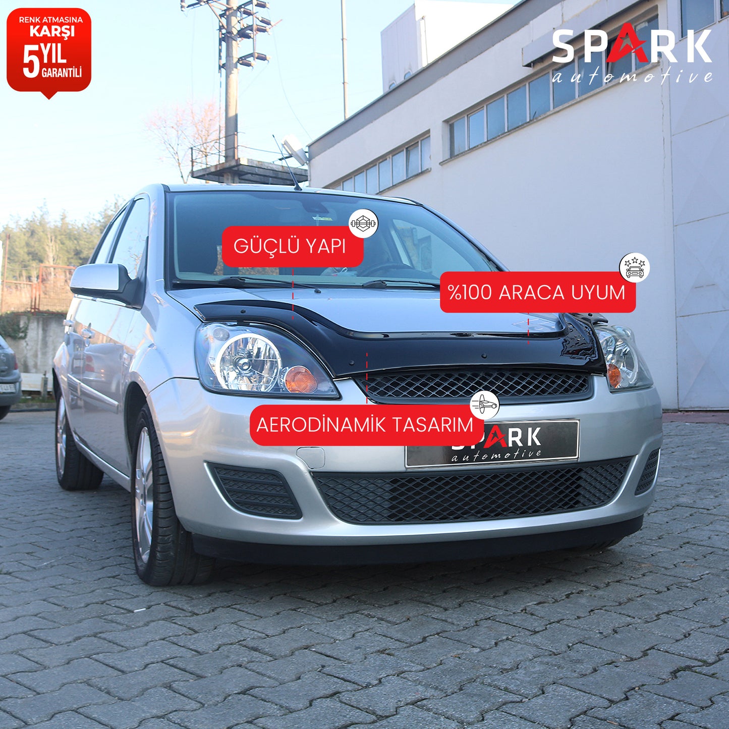 Ford Fiesta 2002-2008 Yıl Aralığı Uyumlu Kaput Rüzgarlığı 3mm