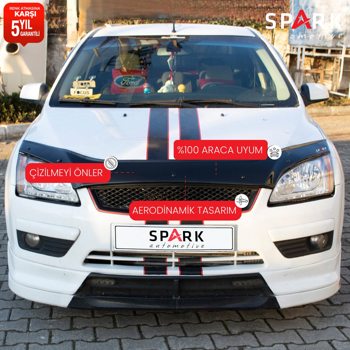Ford Focus 2005-2008 Yıl Aralığı Uyumlu Kaput Rüzgarlığı 3mm