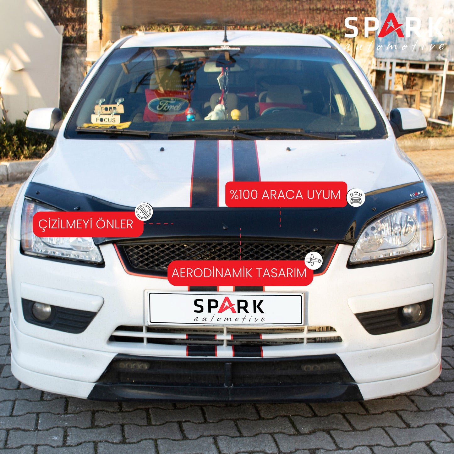 Ford Focus 2005-2008 Yıl Aralığı Uyumlu Kaput Rüzgarlığı 4mm