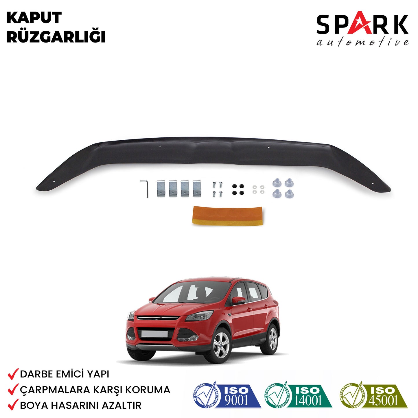 Ford Kuga 2013-2016 Yıl Aralığı Uyumlu Kaput Rüzgarlığı 3mm