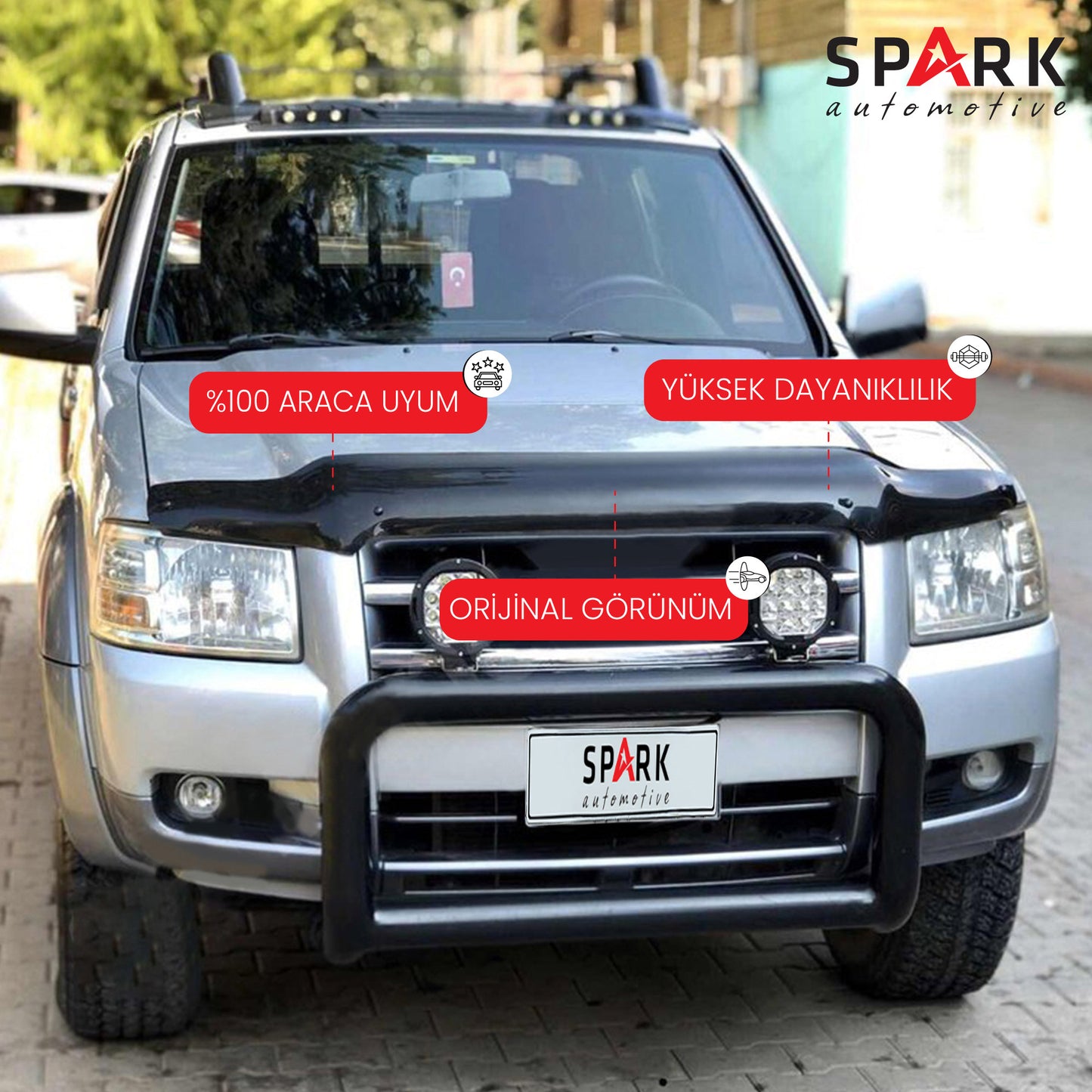 Ford Ranger 2007-2009 Yıl Aralığı Uyumlu Kaput Rüzgarlığı 3mm